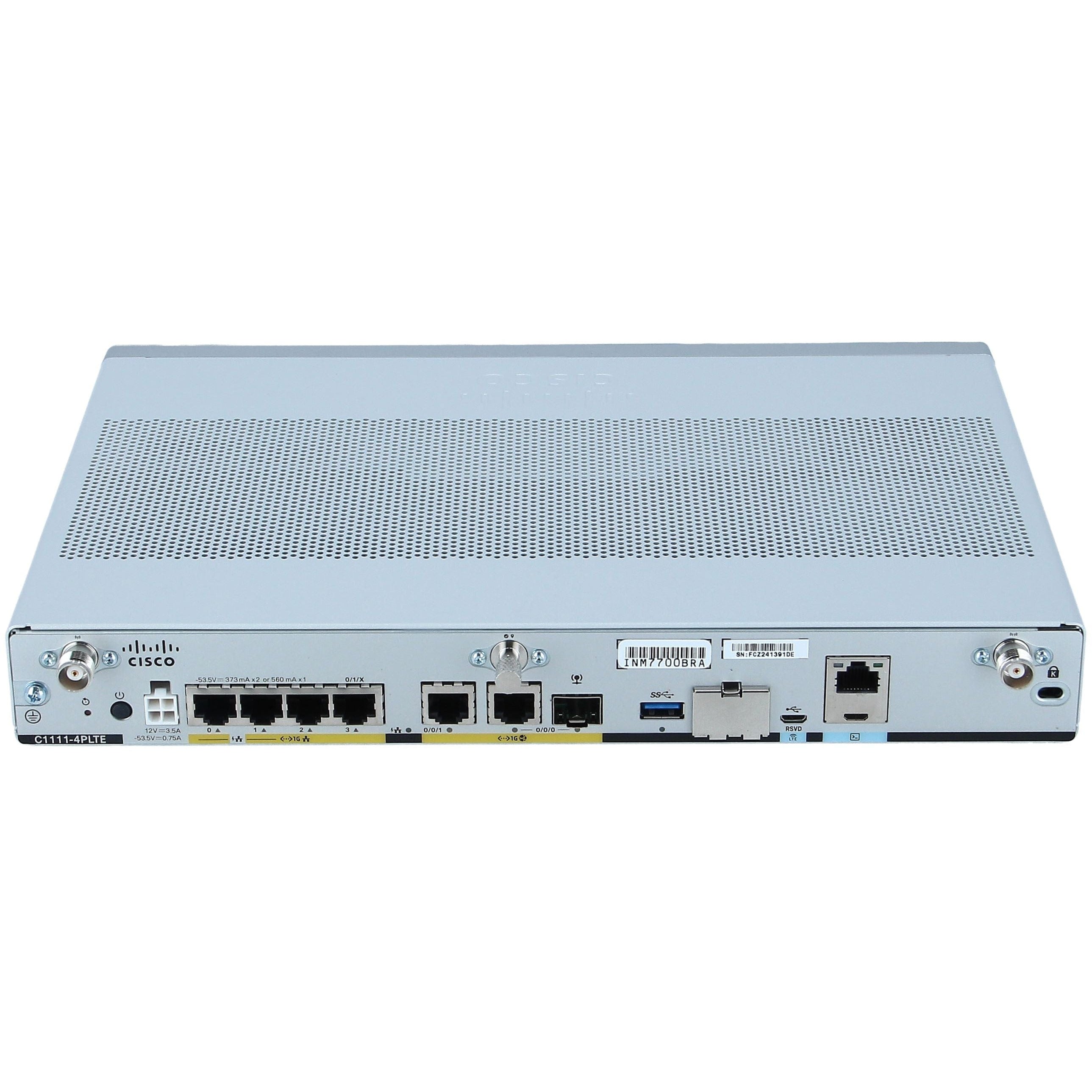 C1111-4P - Cisco 1000 Series Integrated Services Router with 4 ports Gigabit Copper, 1 GE SFP and 1 GE Copper WAN uplinks, with optional Wireless integrations