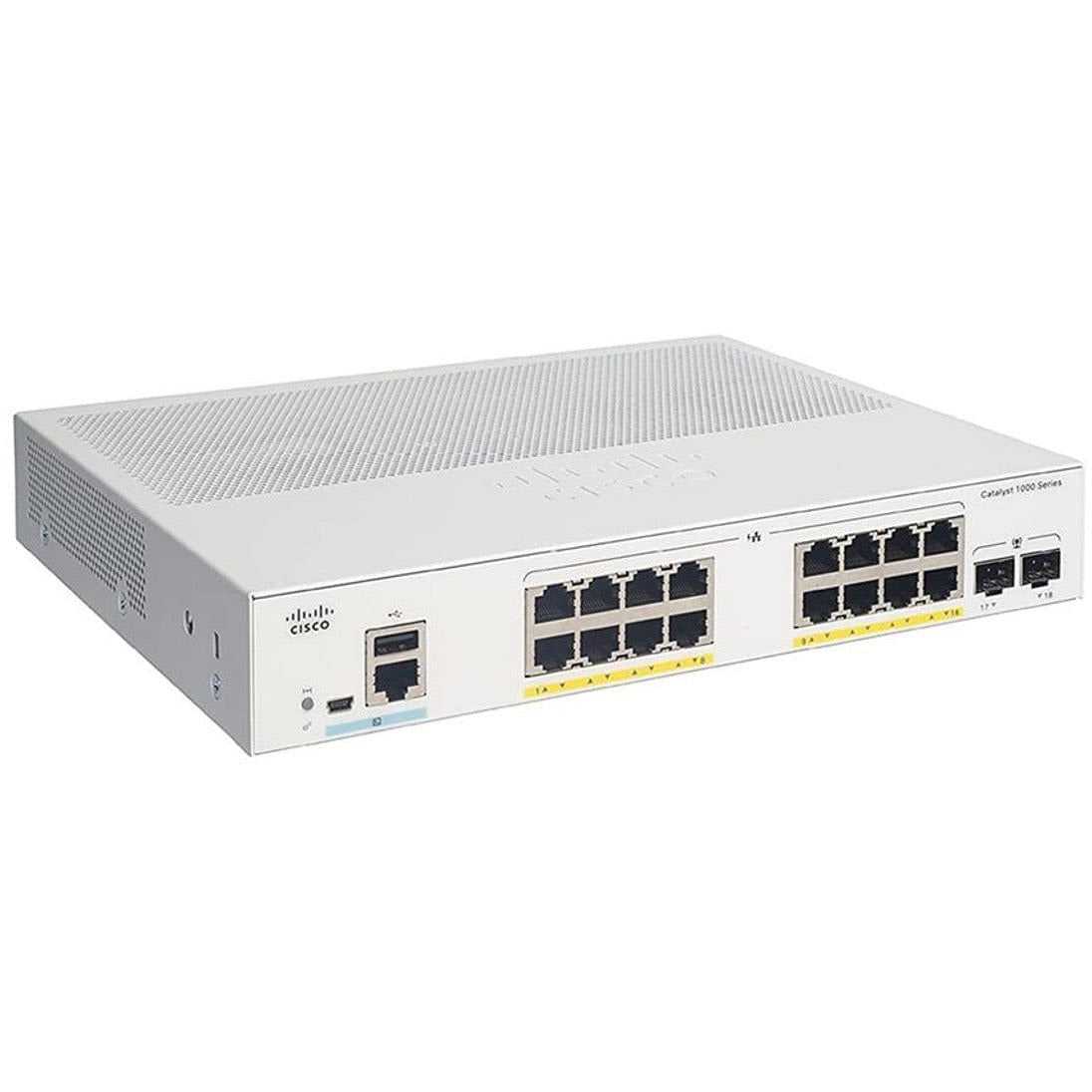 Cisco 16x 10/100/1000 Ethernet ports, 2x 1G SFP uplinks with external PS Switch - C1000-16T-E-2G-L Refurbished