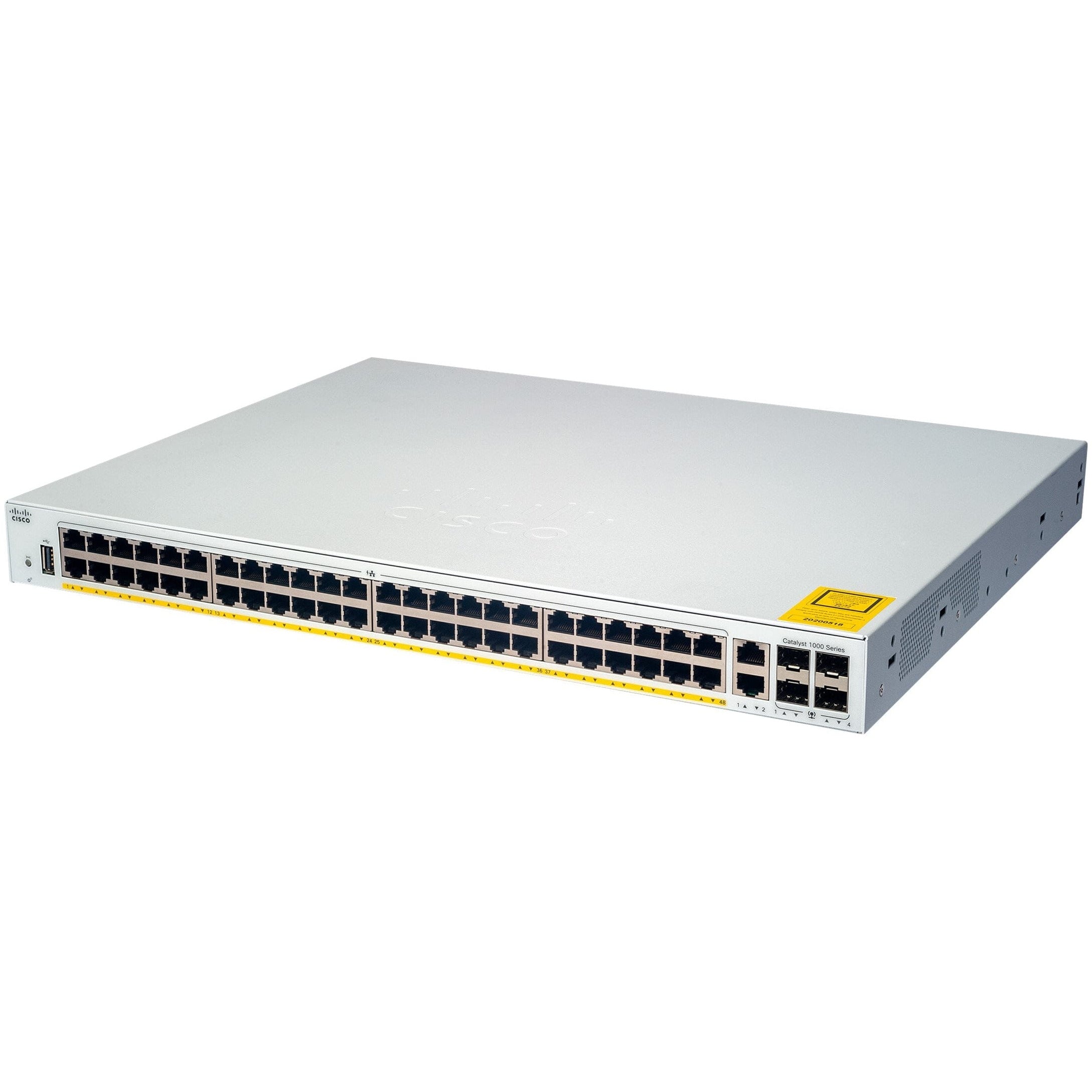 Cisco 48x 10/100/1000 Ethernet ports, 4x 10G SFP+ uplinks Switch - C1000-48T-4X-L Refurbished