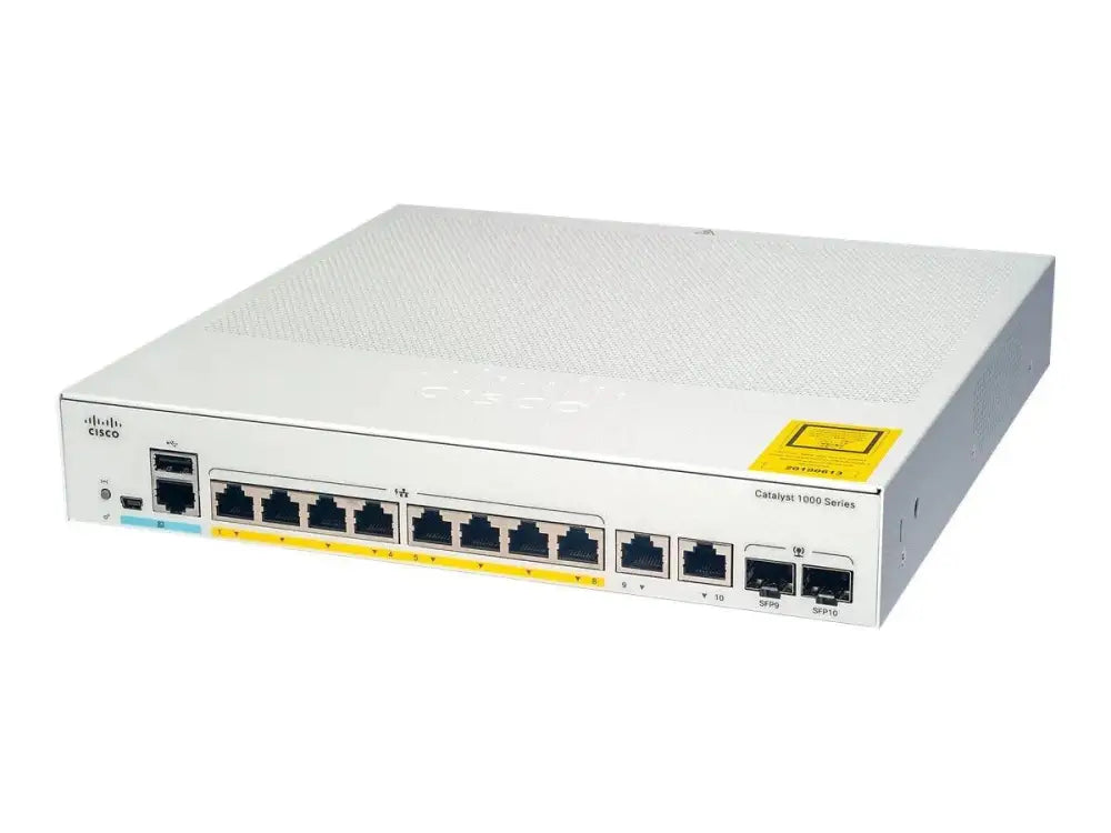 Cisco Catalyst 1000 C1000-8FP-2G-L 8-Port PoE+ Gigabit Managed Switch 120W - Refurbished