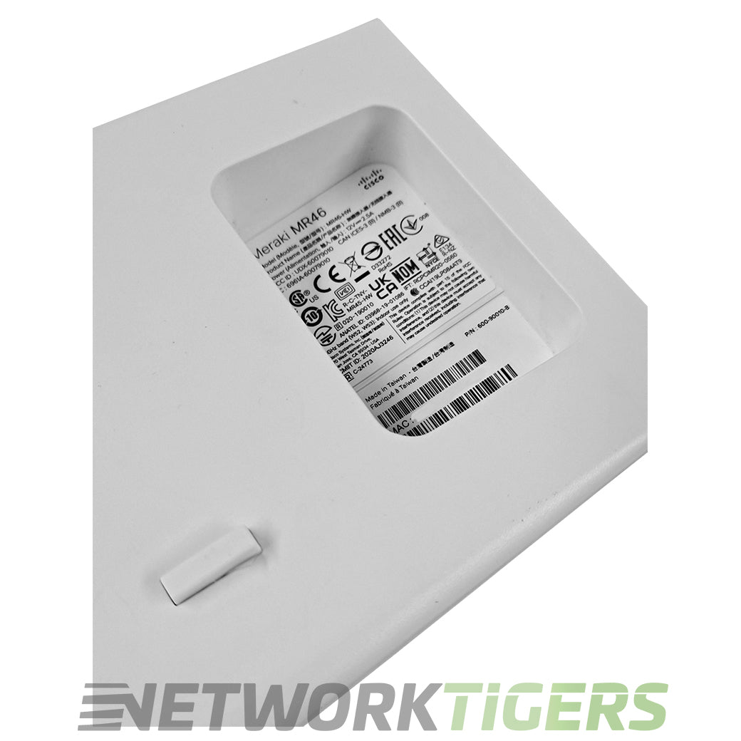 Cisco Meraki MR46-HW Wi-Fi 6 802.11ax Int Ant Unclaimed WAP - Wall Mount Only