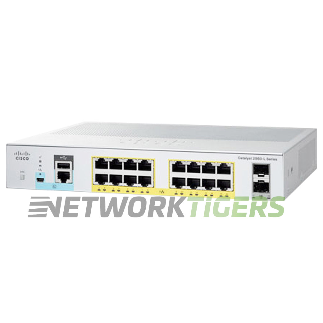 NEW Cisco WS-C2960L-16PS-LL 16x 1GB PoE+ RJ45 2x 1GB SFP Switch