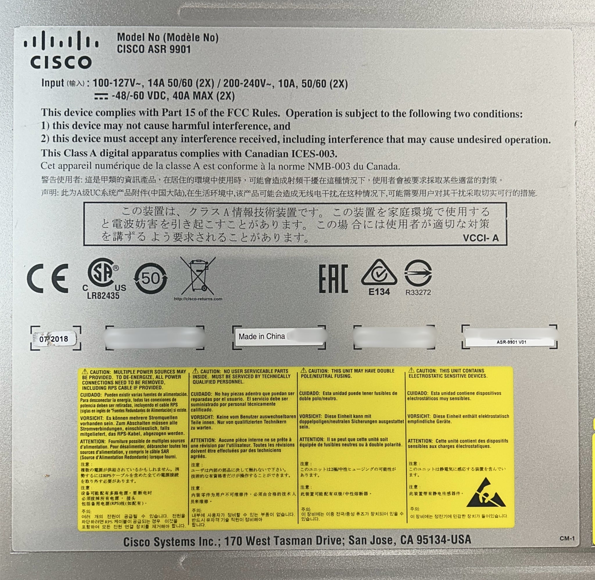 Cisco ASR-9901 Cisco ASR-9901 Router 16x1 GE, 24x 1/10 GE, 2x100 GE Du