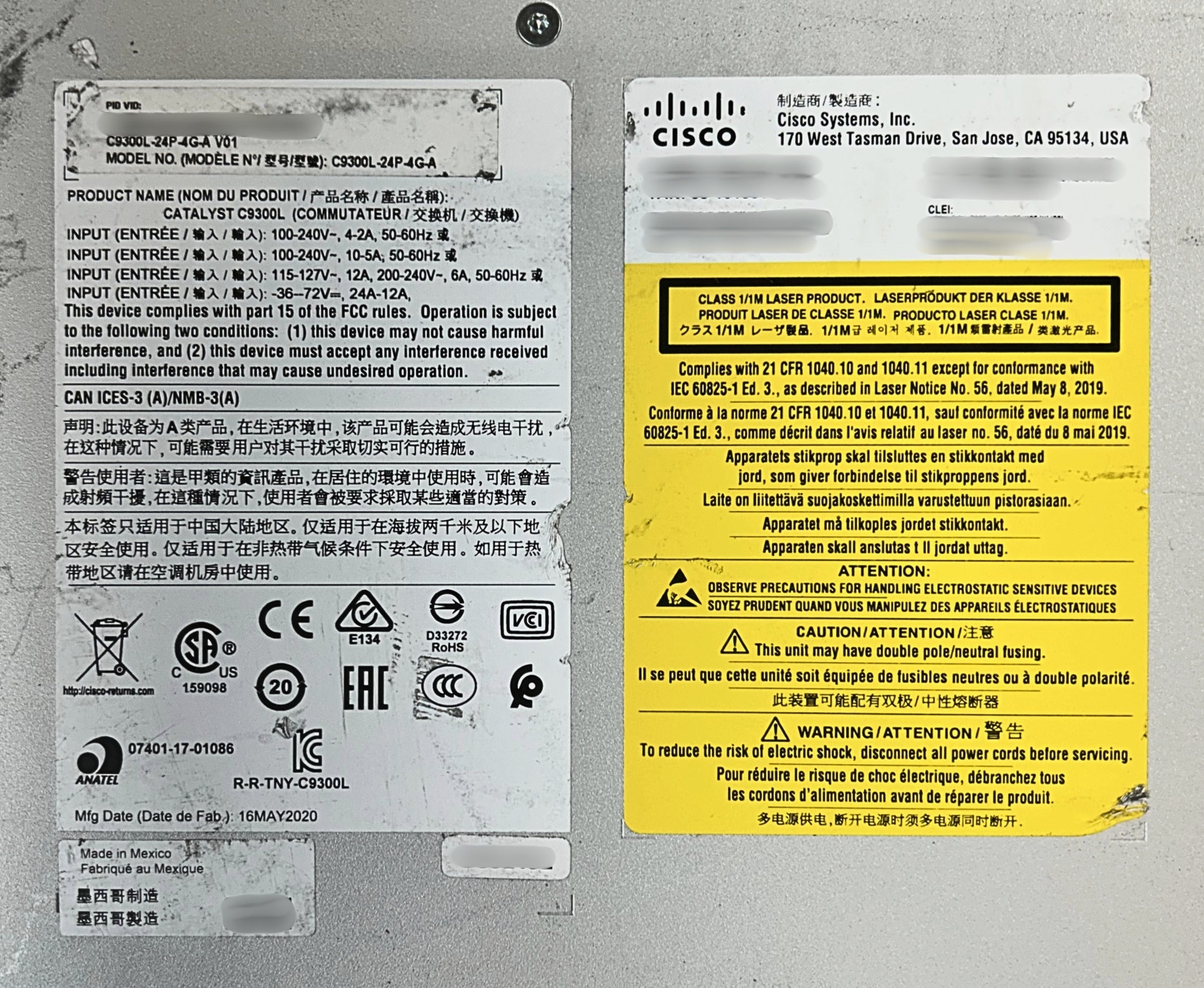 Cisco C9300L-24P-4G-A 24-Ports PoE+ 4x1G Fixed Uplinks Managed Etherne