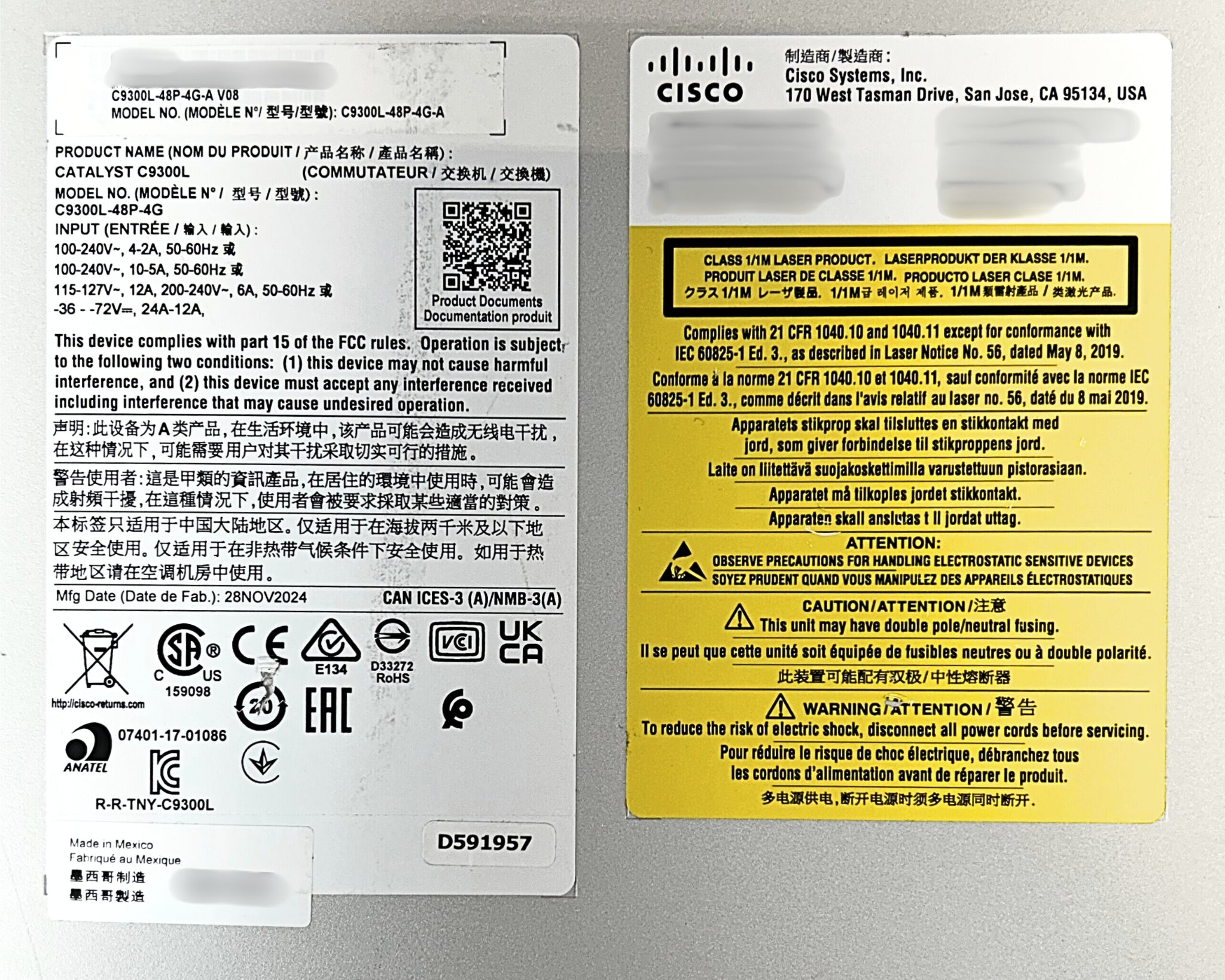 Cisco C9300L-48P-4G-A Catalyst 9300L 48 Port PoE with Network Advantag