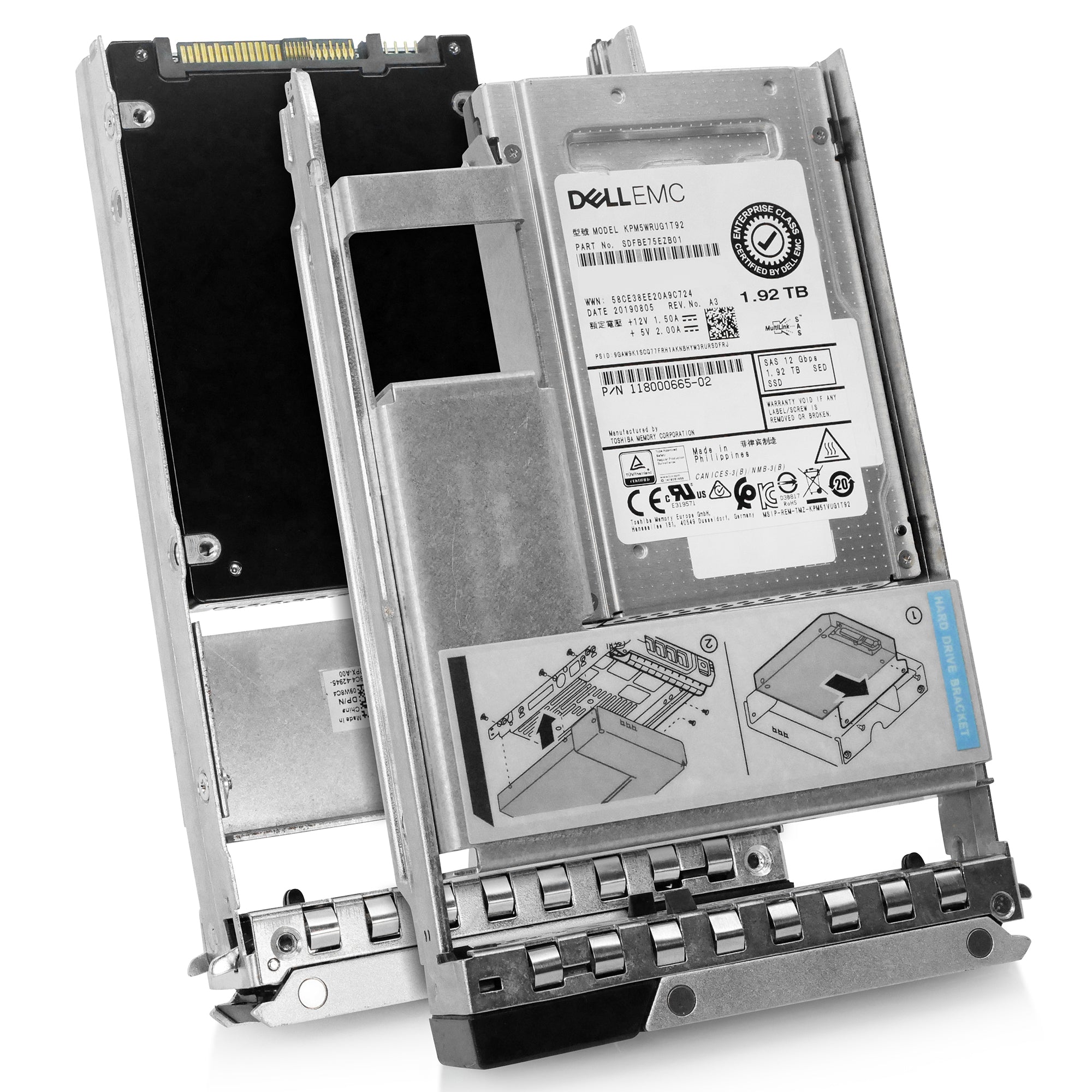 Dell G14 118000665-02 1.92TB 1 DWPD SAS 12Gb/s 3D TLC Hybrid 3.5in Refurbished SSD