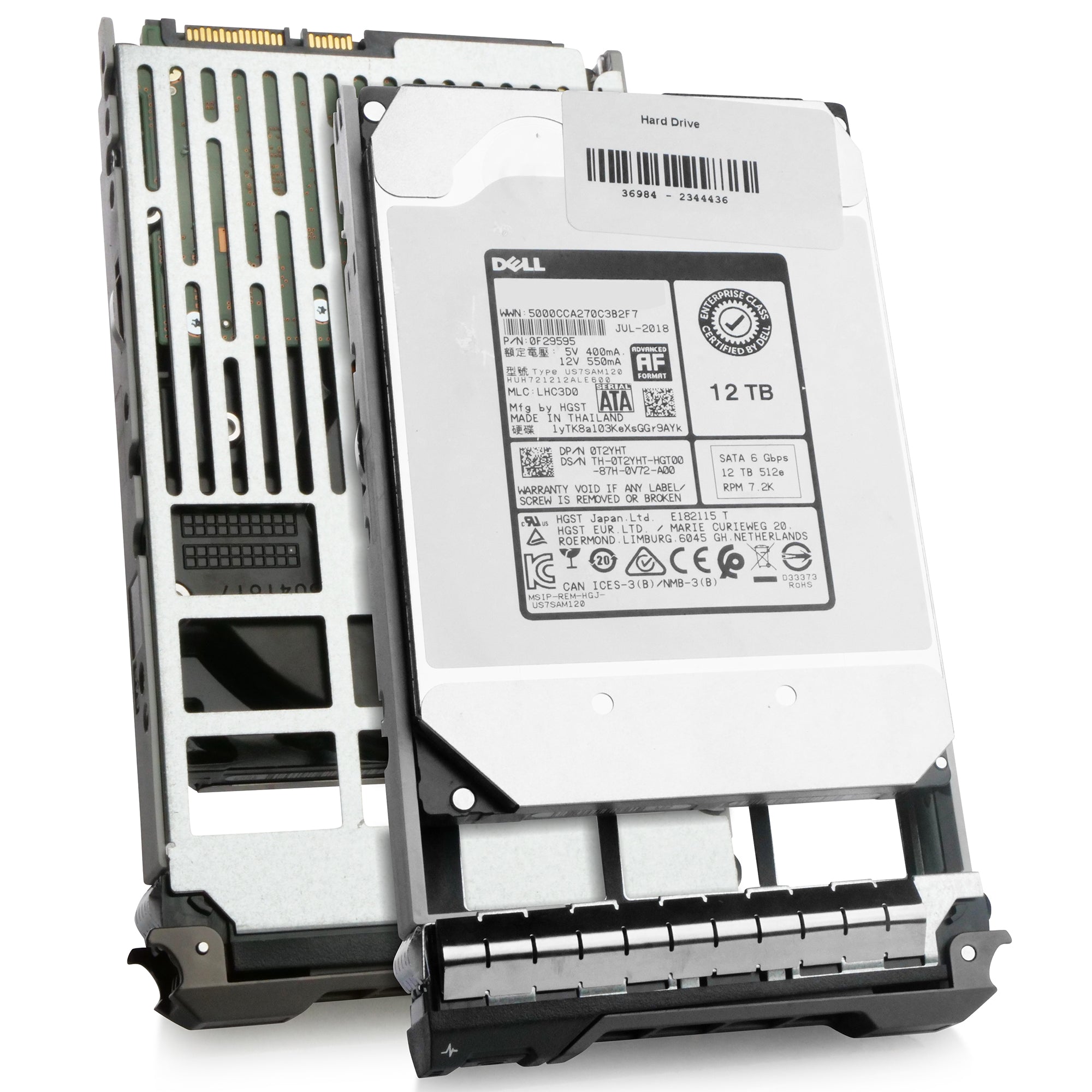 Dell G13 400-AYSS 12TB 7.2K RPM SATA 6Gb/s 512e 3.5in Refurbished HDD