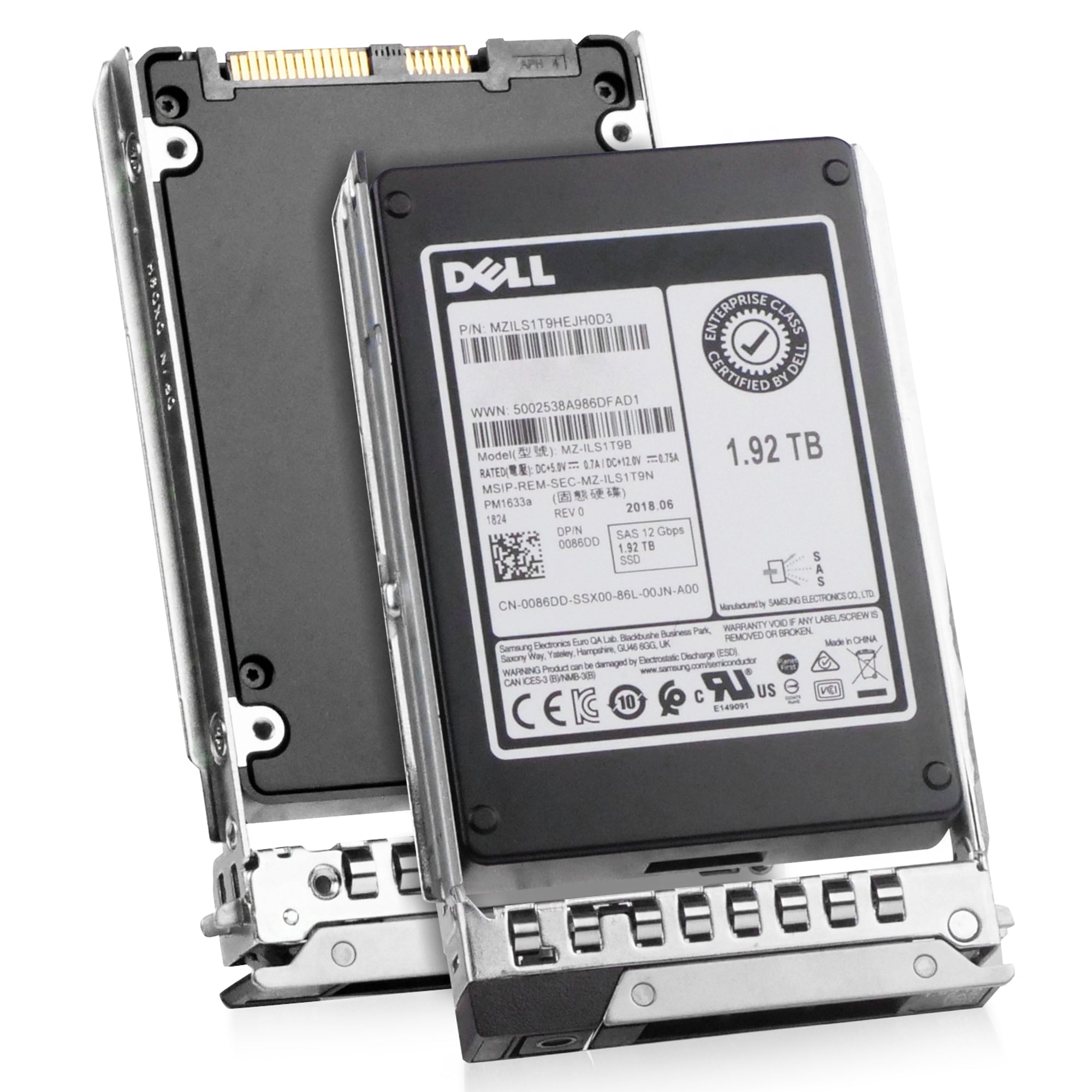 Dell G14 3RC0C 1.92TB 1 DWPD SAS 12Gb/s 3D TLC V-NAND 2.5in Refurbished SSD