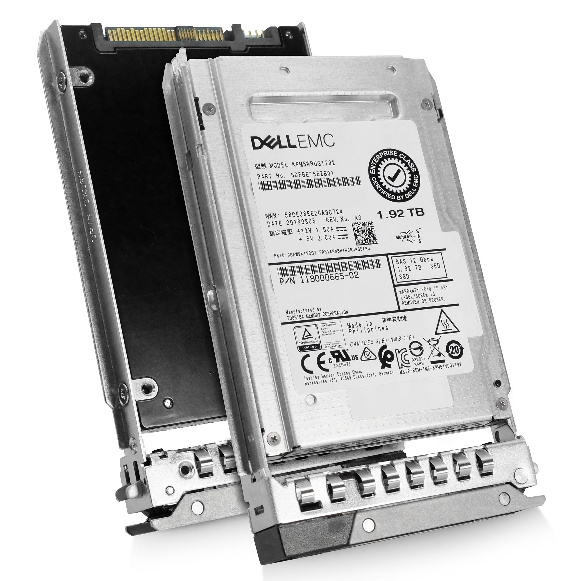 Dell G14 118000665-02 1.92TB 1 DWPD SAS 12Gb/s 3D TLC 2.5in Recertified Solid State Drive
