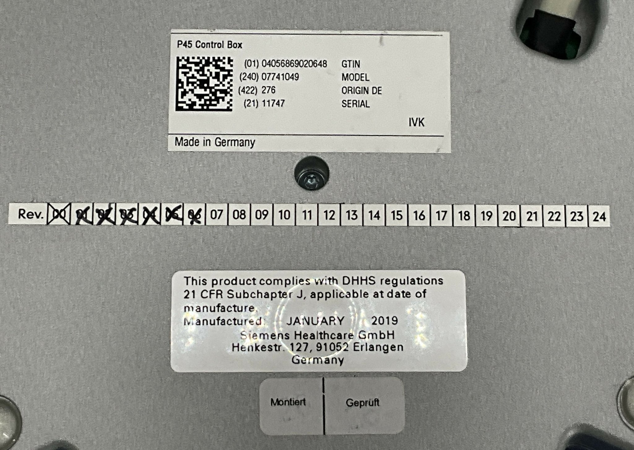 CONTROL BOX (07741049/7741049 SIEMENS