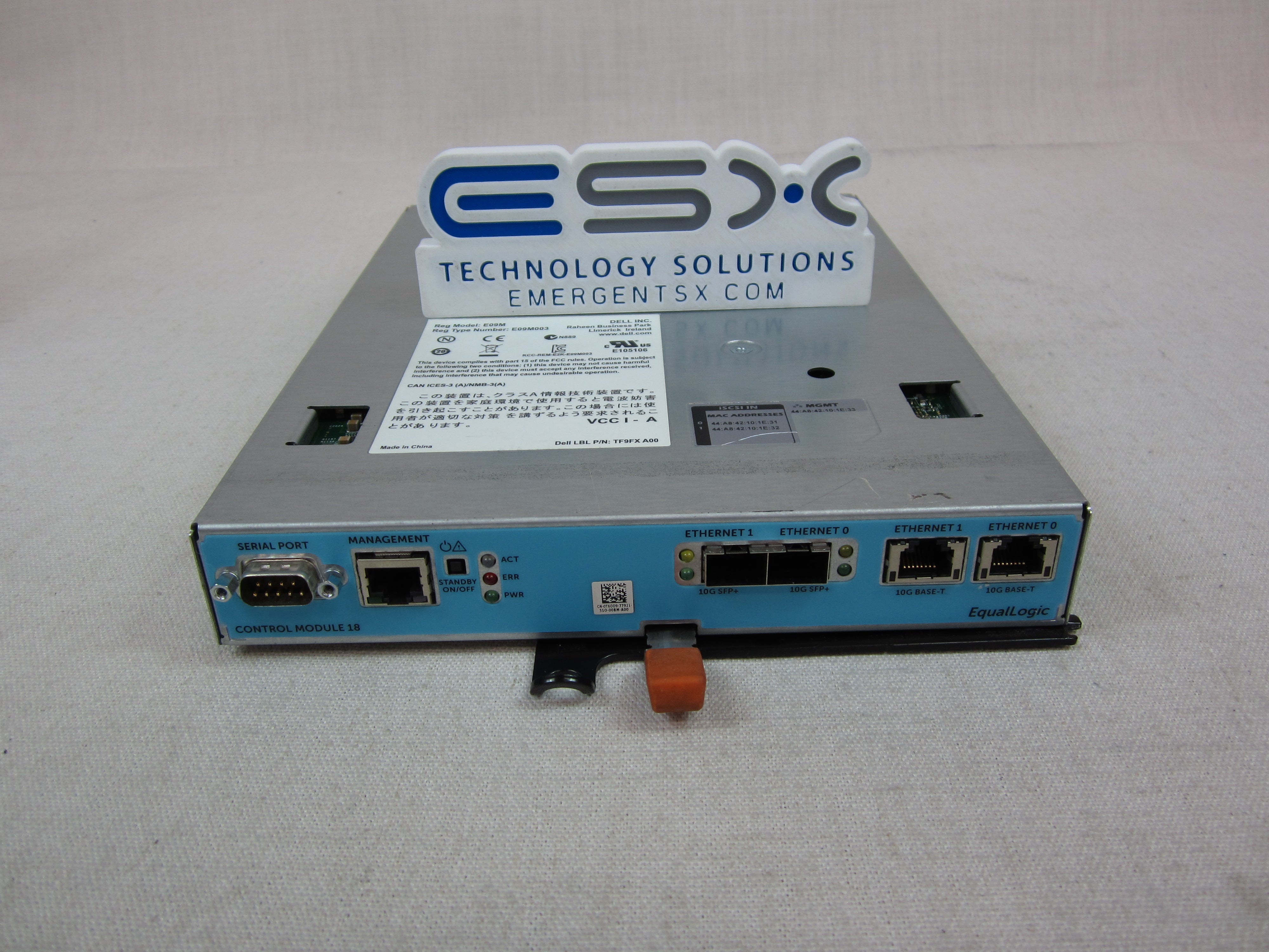 Dell EqualLogic T6DD9 Type 18 10GB iSCSI 32GB Cache Controller PS6610