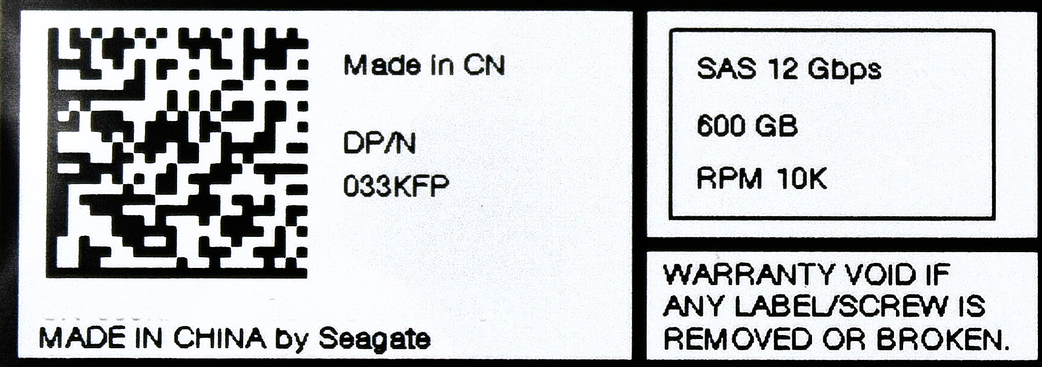 Dell 33KFP-CML 600GB 10K SAS 2.5 12G ST600MM0088 / 1FD200-157 EP+