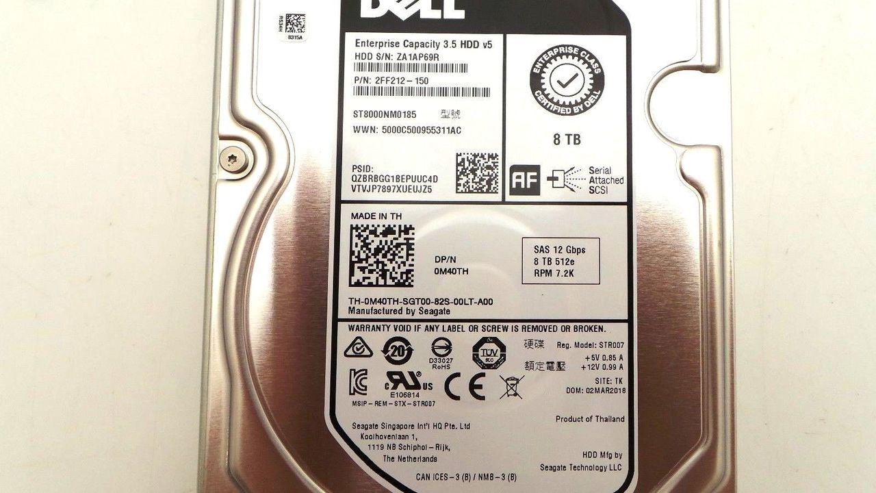 Dell 400-AUVT 8TB 7.2K SAS 3.5" 12G HDD