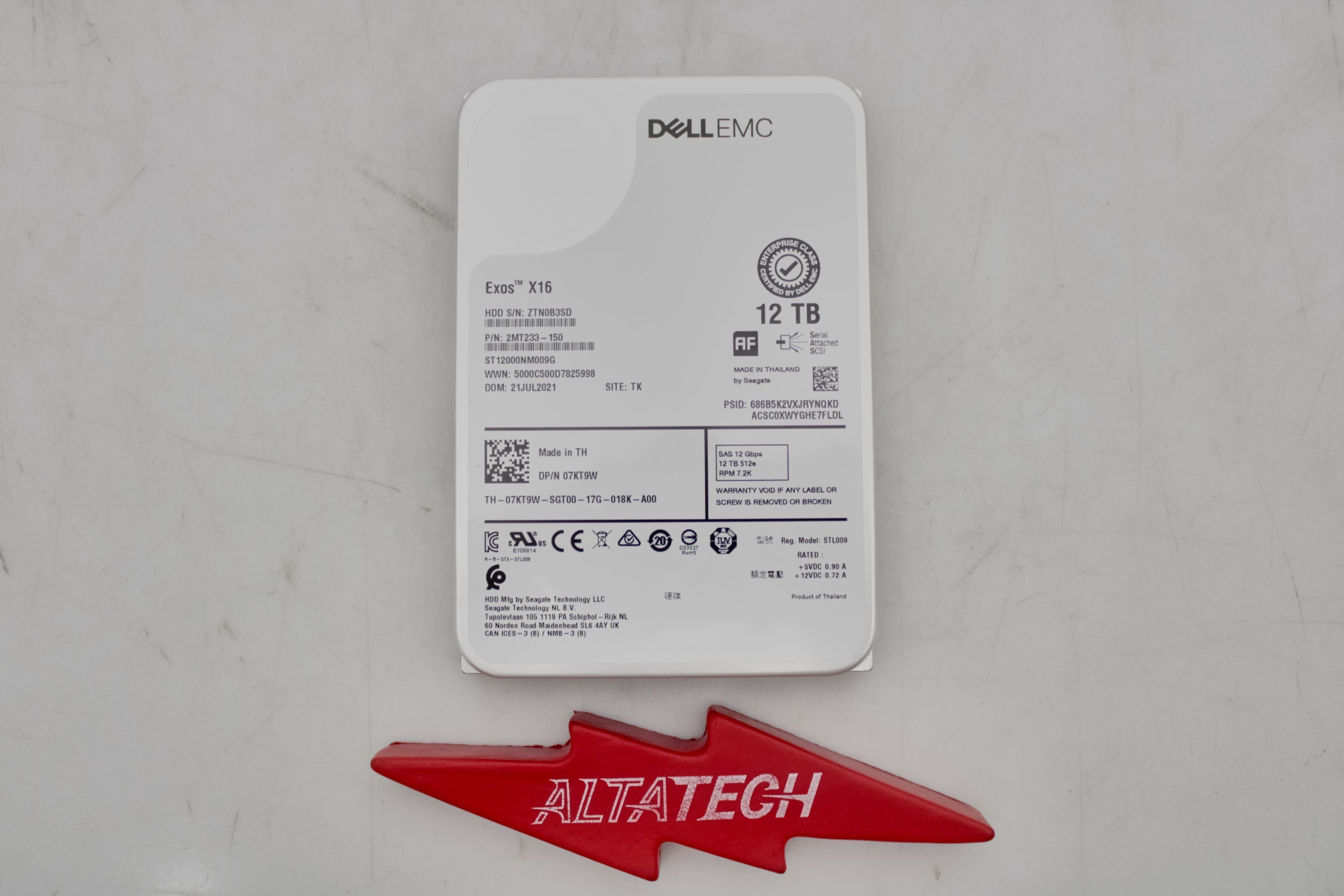 Dell 7KT9W 12TB 7.2K SAS 3.5 12G ST12000NM009G / 0F29535