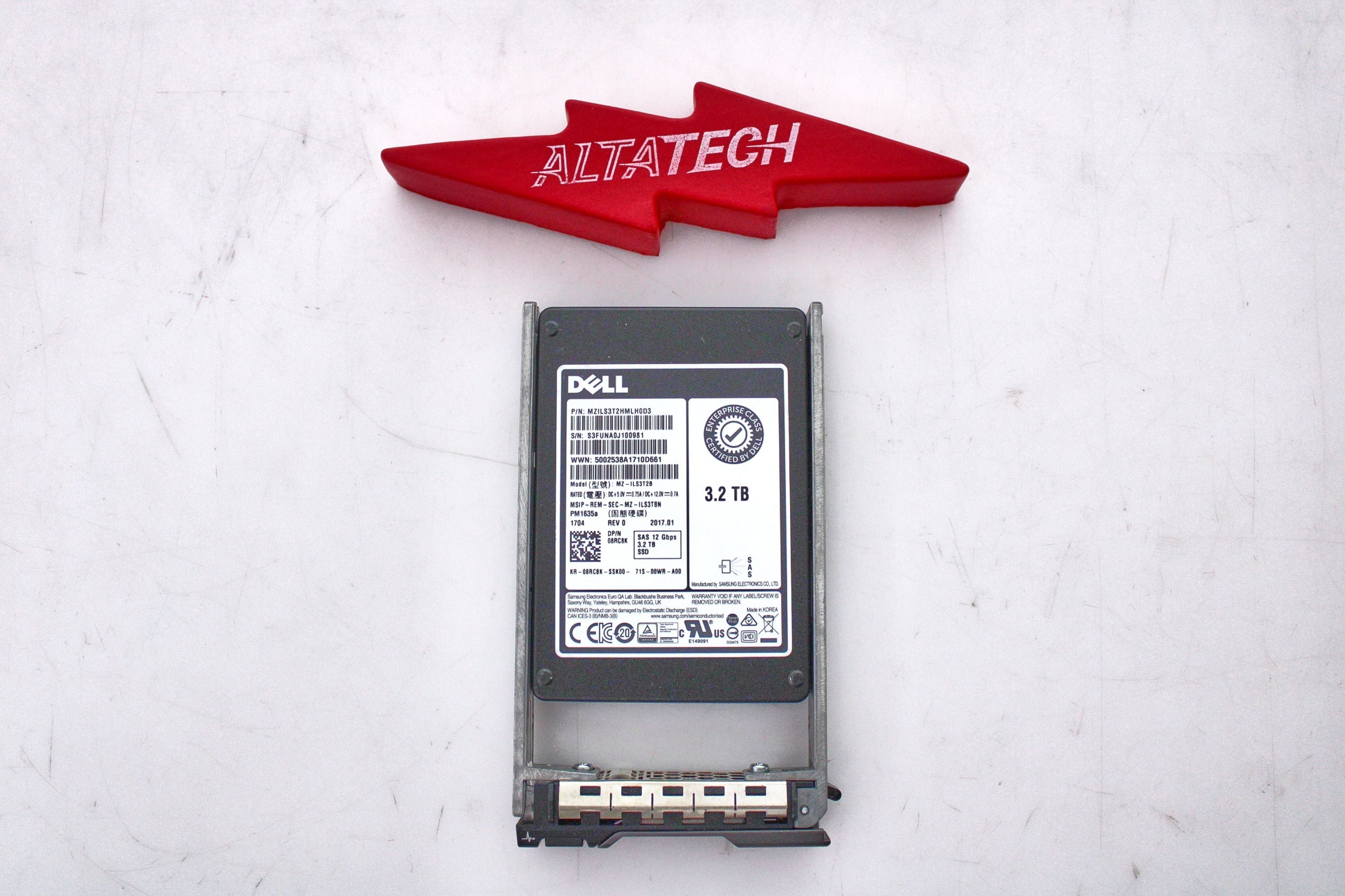 Dell 8RC8K 3.2TB SSD SAS 2.5 12G MU MZILS3T2HMLH0D3 / MZ-ILS3T2B