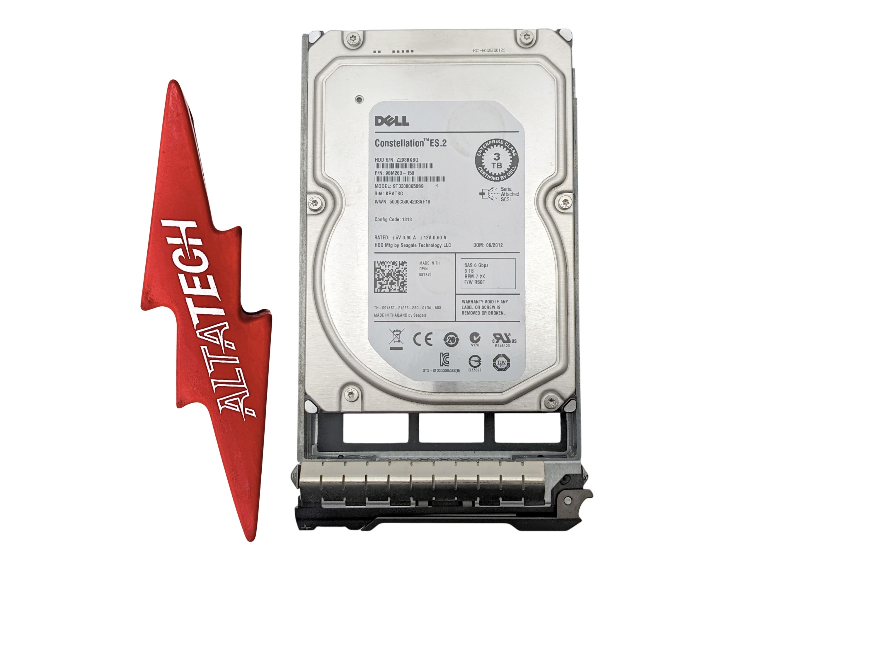 Dell 9SM250-156 3TB 7.2K SAS 3.5 6G EP+ ST33000650SS / 9SM250-156