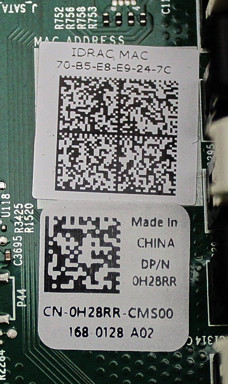 Dell H28RR_NEW SYSTEM BOARD, INVENTEC, V5, R640