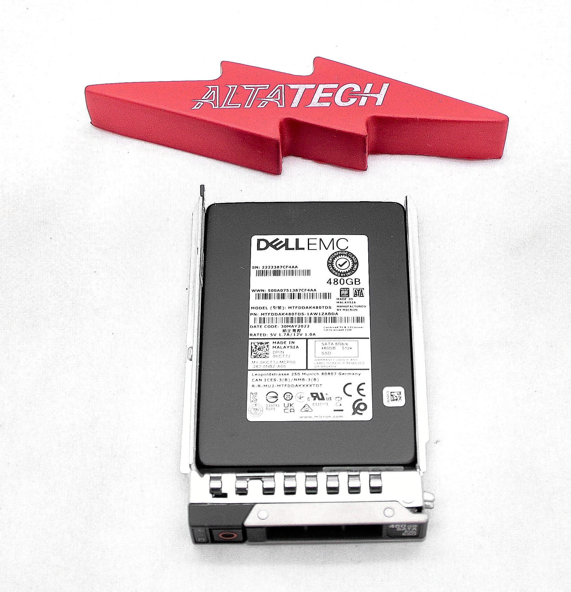 Dell KCT7J 480GB SSD SATA 2.5 6G RI MTFDDAK480TDS-1AW1ZABDA