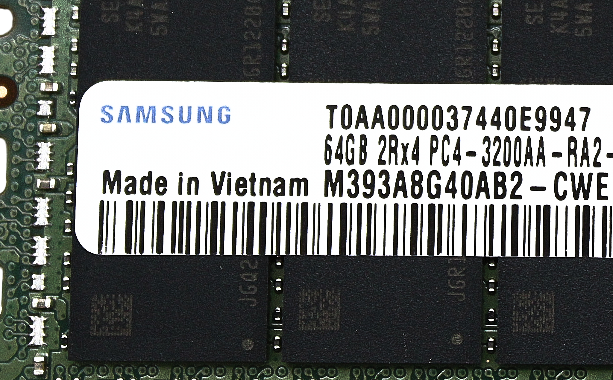 Dell M393A8G40AB2-CWE 64GB PC4-25600R DDR4-3200AA 2RX4 ECC