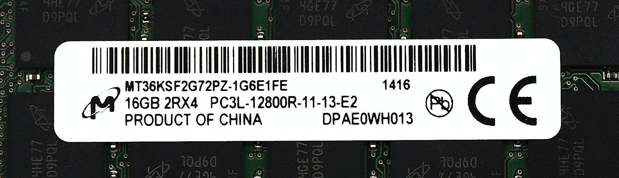 Dell MT36KSF2G72PZ-1G6E1 16GB PC3L-12800R DDR3-1600 2RX4 ECC