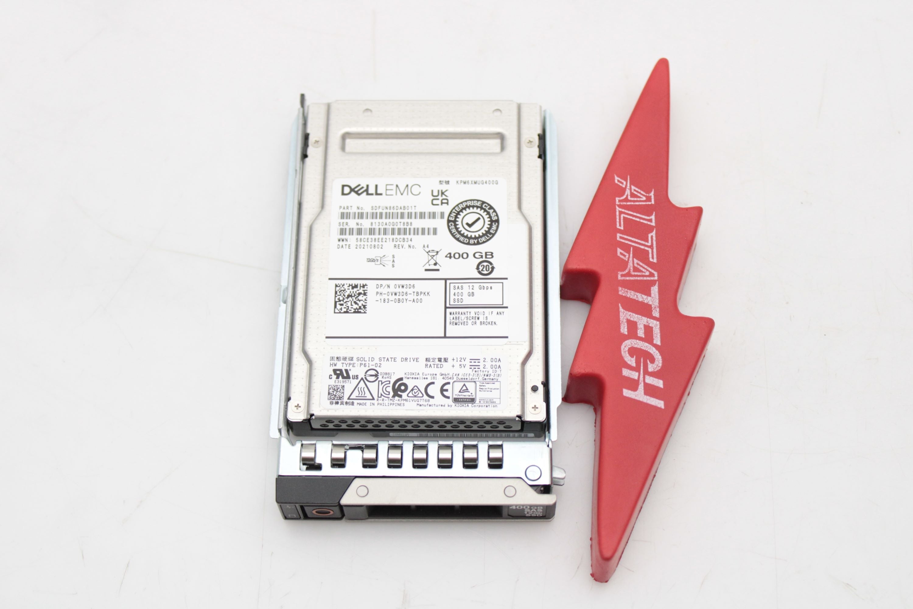 Dell VW3D6 400GB SSD SAS 2.5 12G KPM6XMUG400G / SDFUN86DUB01T