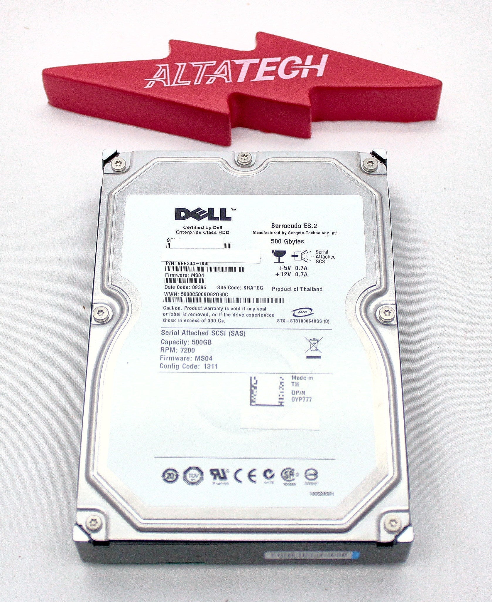 Dell YP777 500GB 7.2K SAS 3.5 3G ST3500620SS