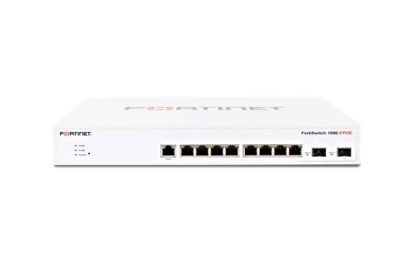FS-108E-POE - Fortinet FortiSwitch 8-Ports 10/100/1000BASE-T Ethernet Managed Rack-mountable Network Switch with 2-Ports SFP+