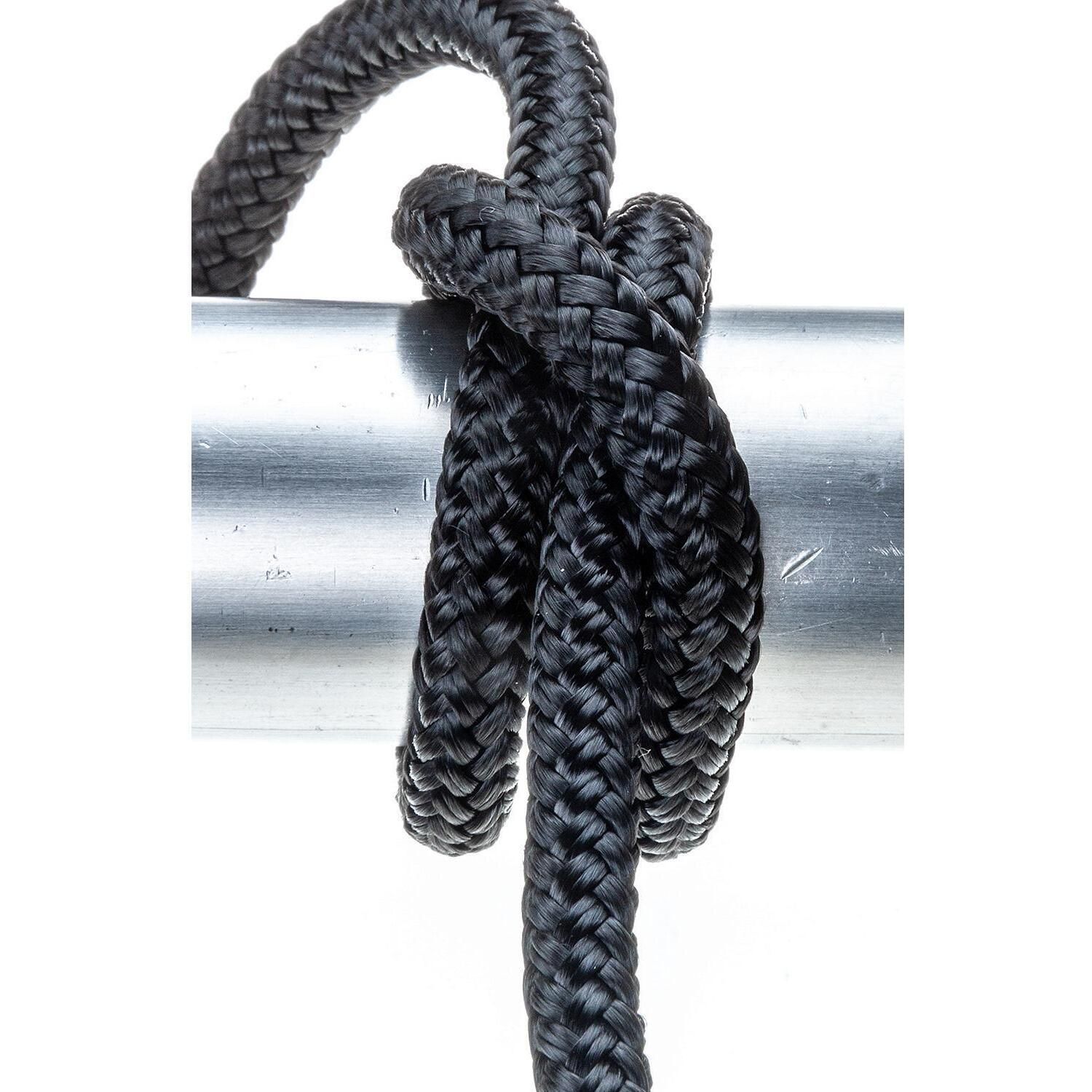 Seachoice Double-Braid Nylon Dock Line w/ Eye Splice, Pre-Shrunk, Heat Stabilized, 3/8 In. X 20 Ft., Black