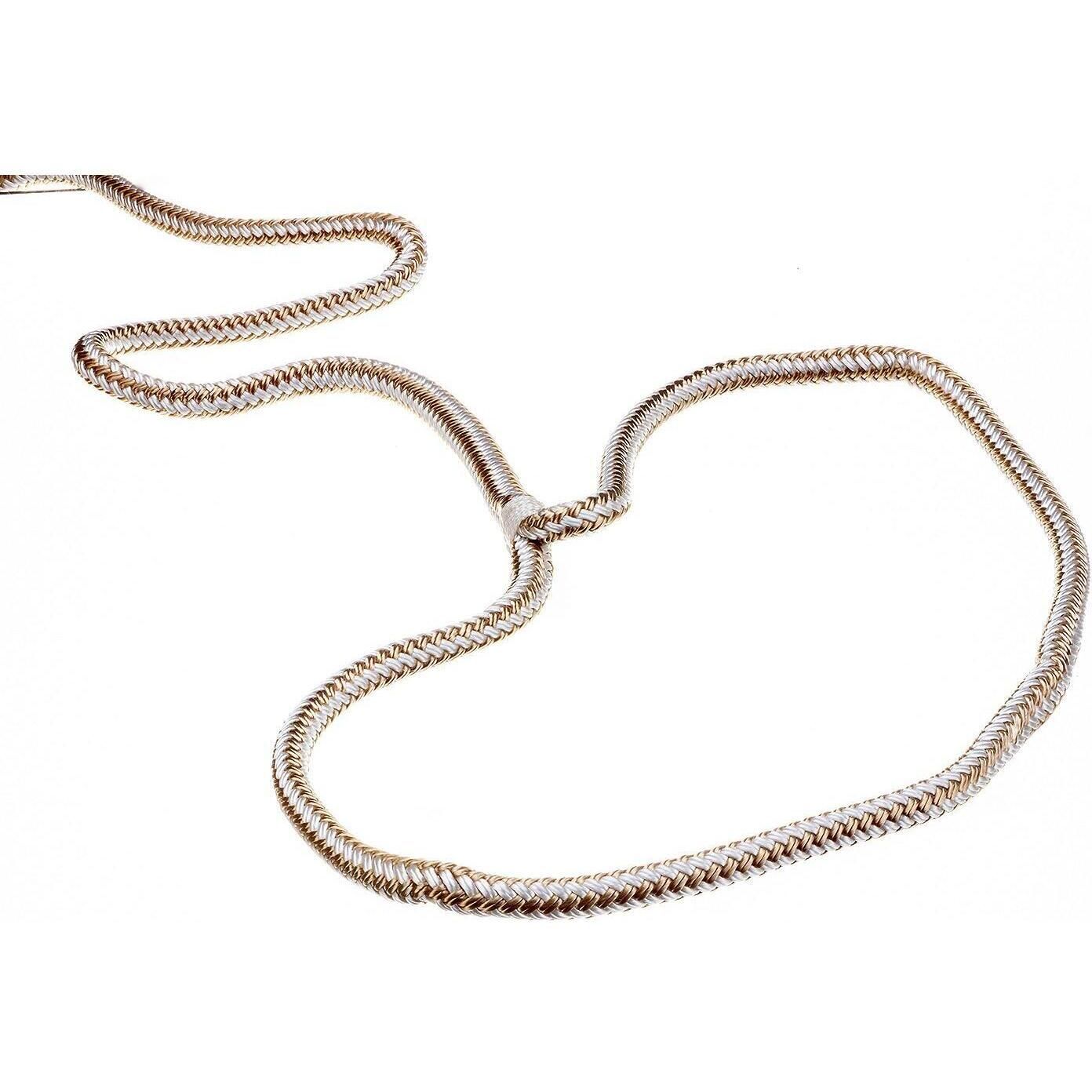 Seachoice Double-Braid Nylon Dock Line w/ Eye Splice, Pre-Shrunk, Heat Stabilized, 3/8 In. X 25 Ft., Gold White