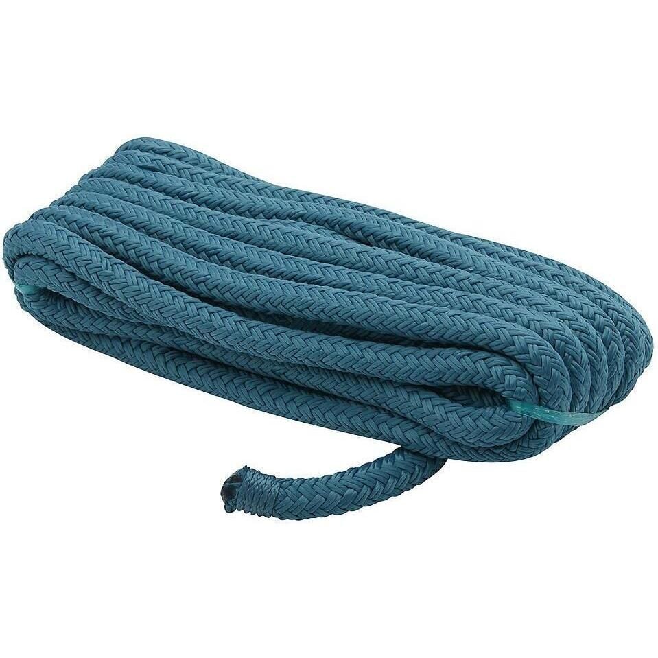 Seachoice Double-Braid Nylon Dock Line w/ Eye Splice, Pre-Shrunk, Heat Stabilized, 1/2 In. X 15 Ft., Teal