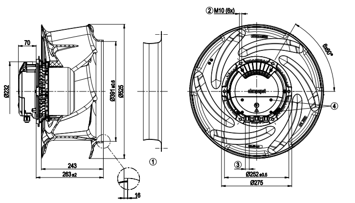 R3G500-8317081581 M3G150-FF Ebm-papst Centrifugal fan