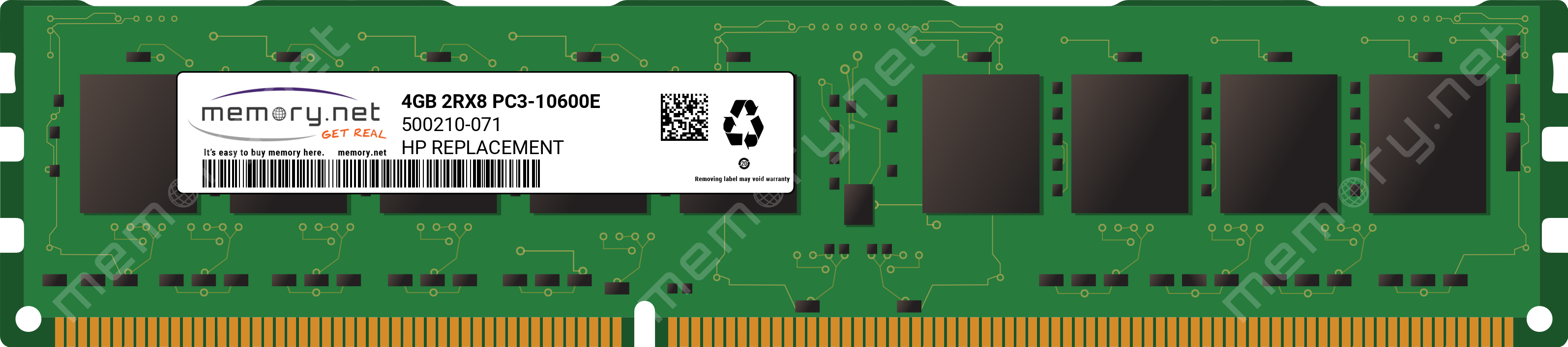 500210-071 - HP 1x 4GB DDR3-1333 ECC UDIMM PC3-10600E Dual Rank x8 Replacement