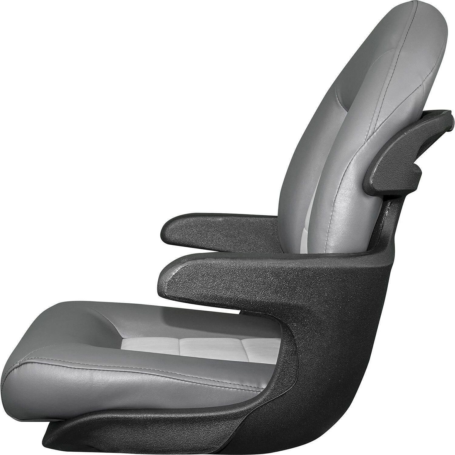 Tempress 57017 Elite Helm High Back Seat, Black Shell, Charcoal/Grey Cushions