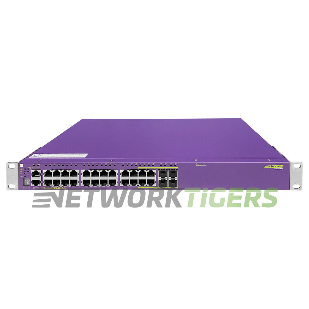 NEW Extreme 16504 X440-24p X440 Series 24x 1GB PoE+ RJ45 4x 1GB SFP Switch