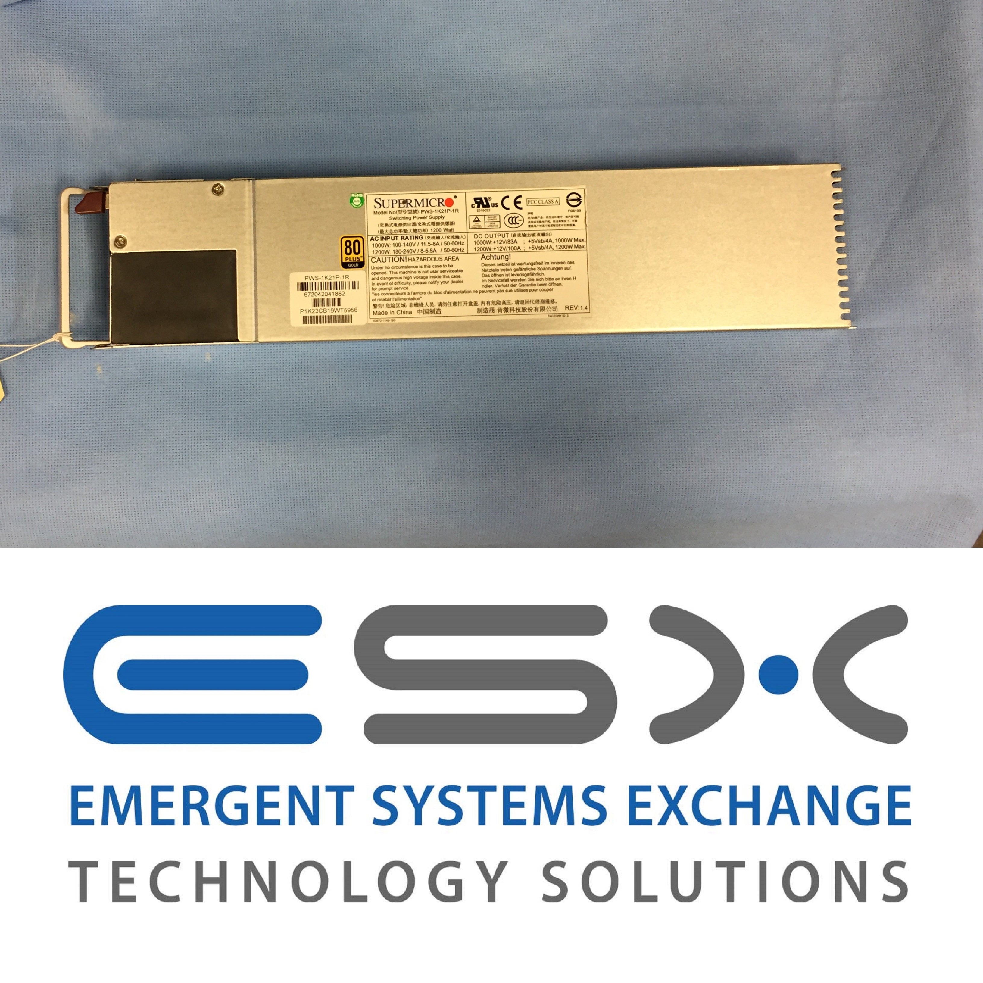 Nimble Storage CS Series Power Supply (PSU) – PN: PWS-1K21P-1R