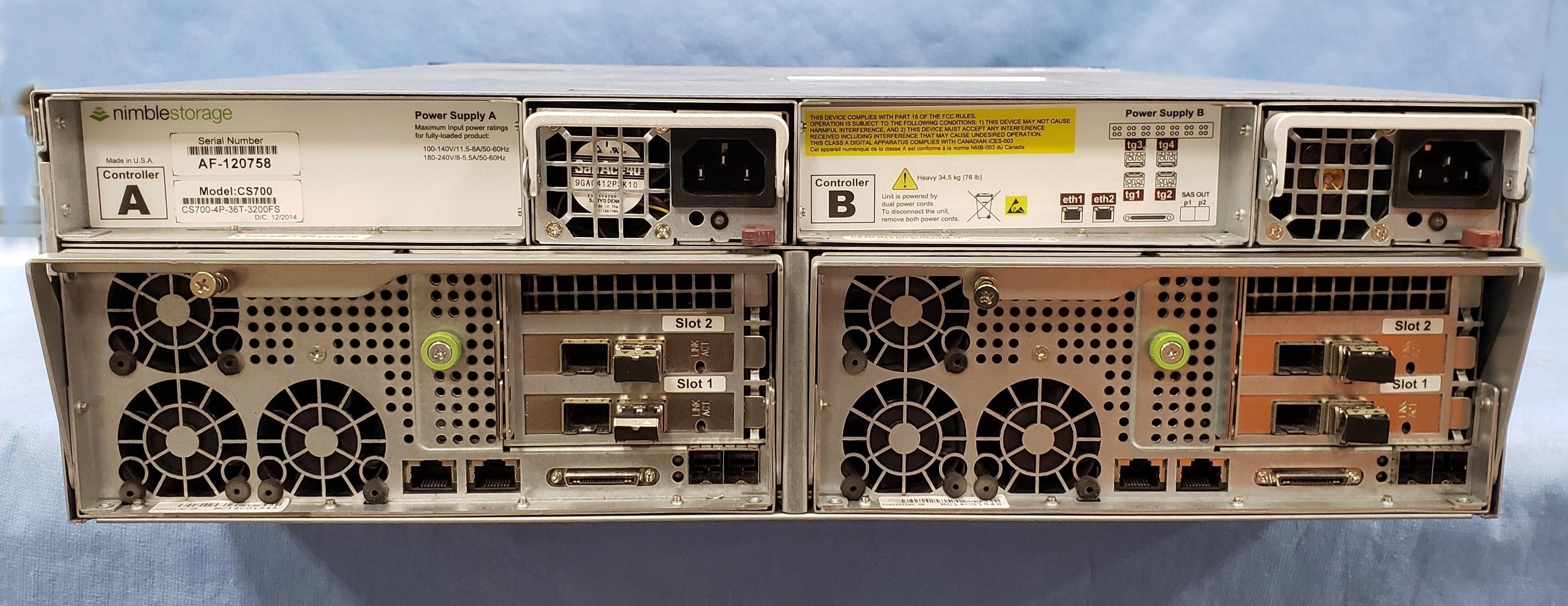 Nimble CS700 - 12 x 6TB 7.2K, 4 x 1.6TB SSD, 10Gbe