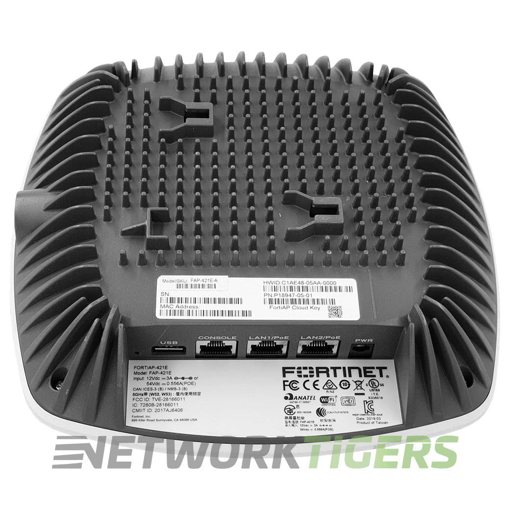 Fortinet FAP-421E-A FortiAP 802.11ac Wi-Fi 5 4x4 Registrable / Unclaimed WAP