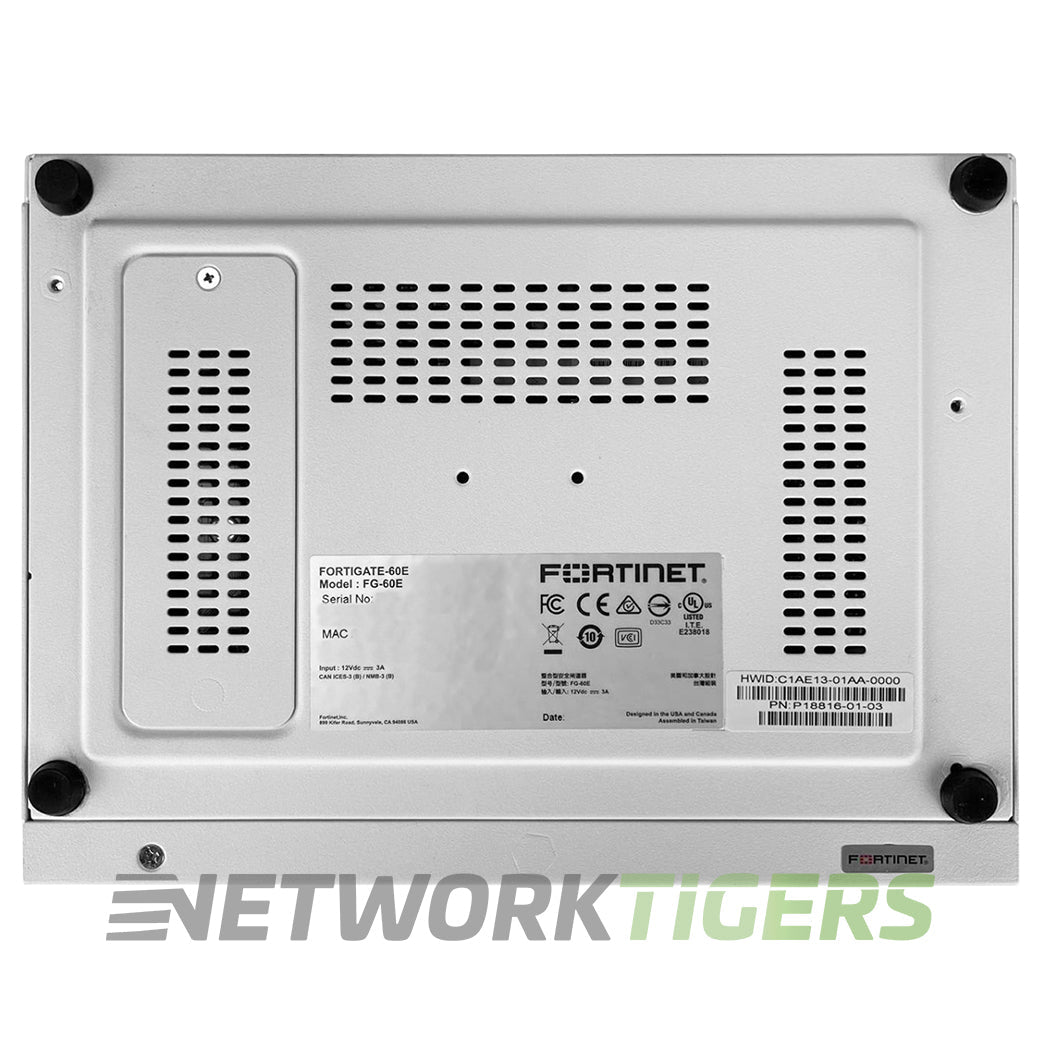 Fortinet FG-60E FortiGate 60E Series 3 Gbps 10-Port RJ45 Network Firewall