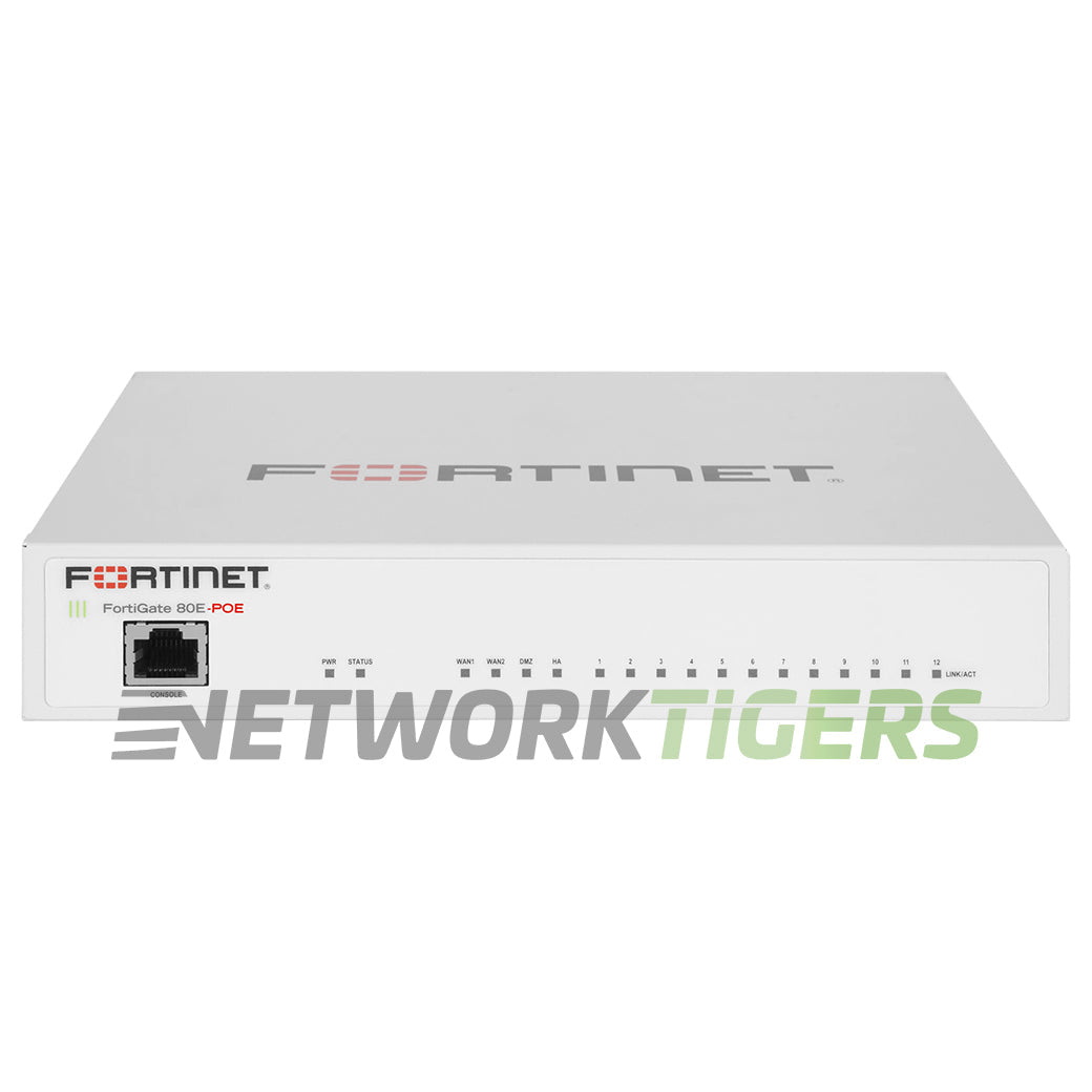 NEW Fortinet FG-80E-POE FortiGate 80E 4 Gbps Local Management Only Firewall
