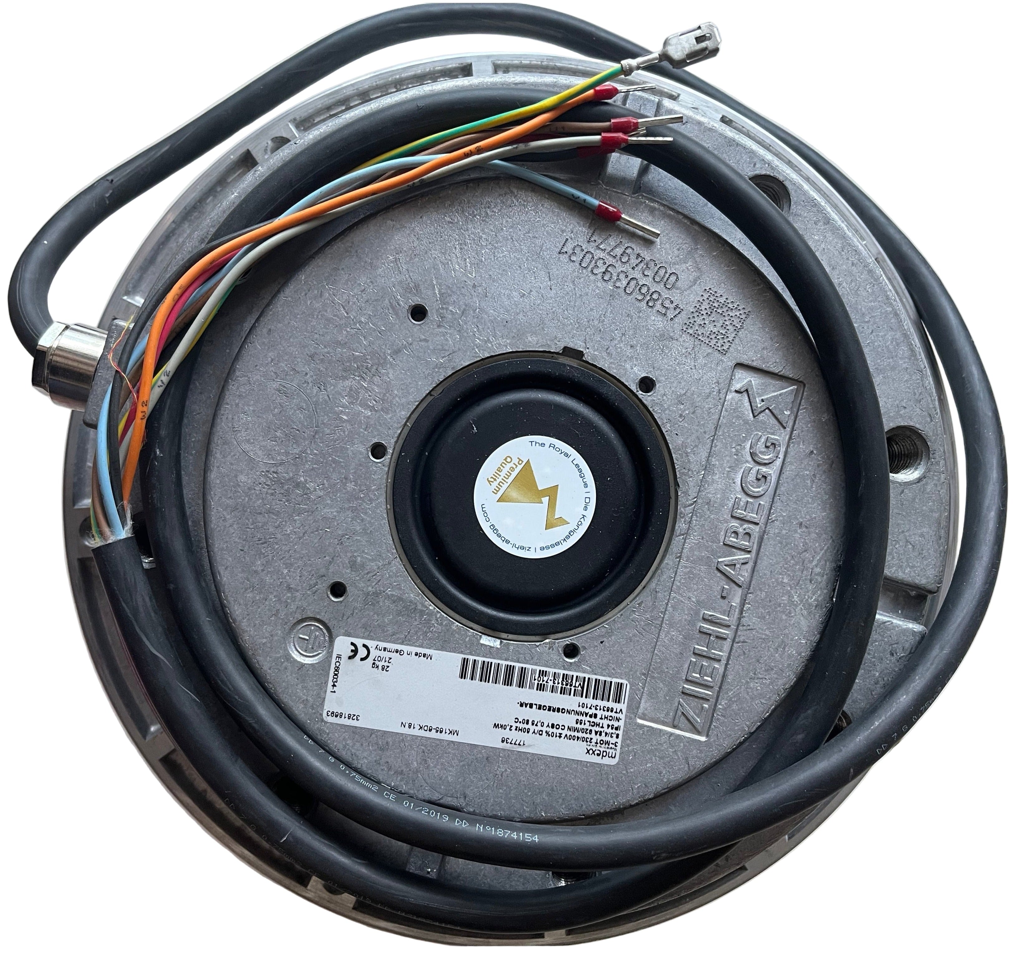 MK165-6DK.18.N ZIEHL-ABEGG Centrifugal Fan 230V/400V 2.0KW 8.3/4.8 A for Atlas Air Compressor Motor Replace by YWF(K)166-6D90-E03