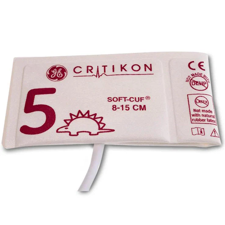 GE CRITIKON SOFT-CUF Neonatal Blood Pressure Cuff with 1-Tube Luer Connector (20/Box)