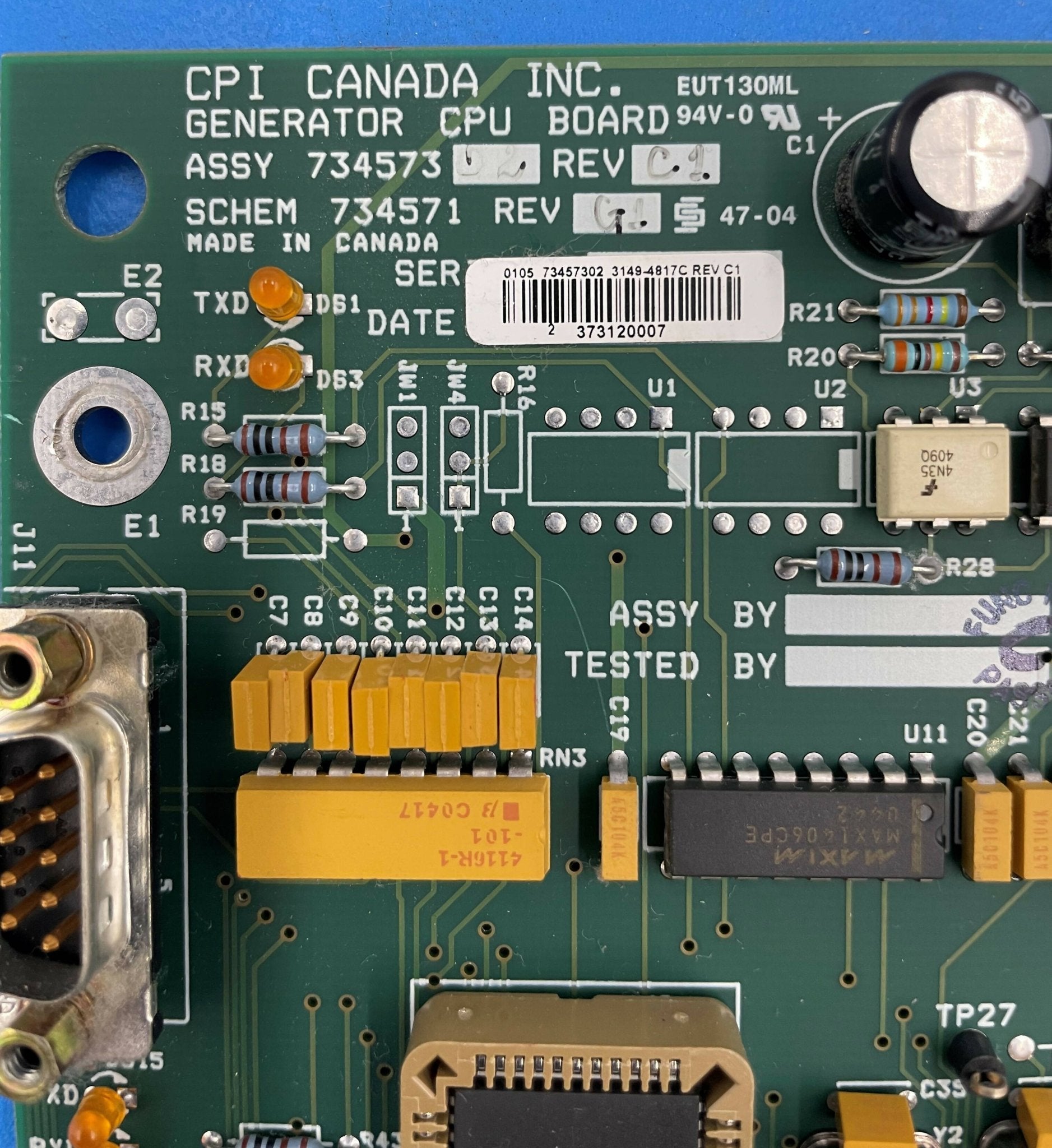 Generator CPU Board (734573-02 Rev C1/D1/73457302/SP90350000 CPI
