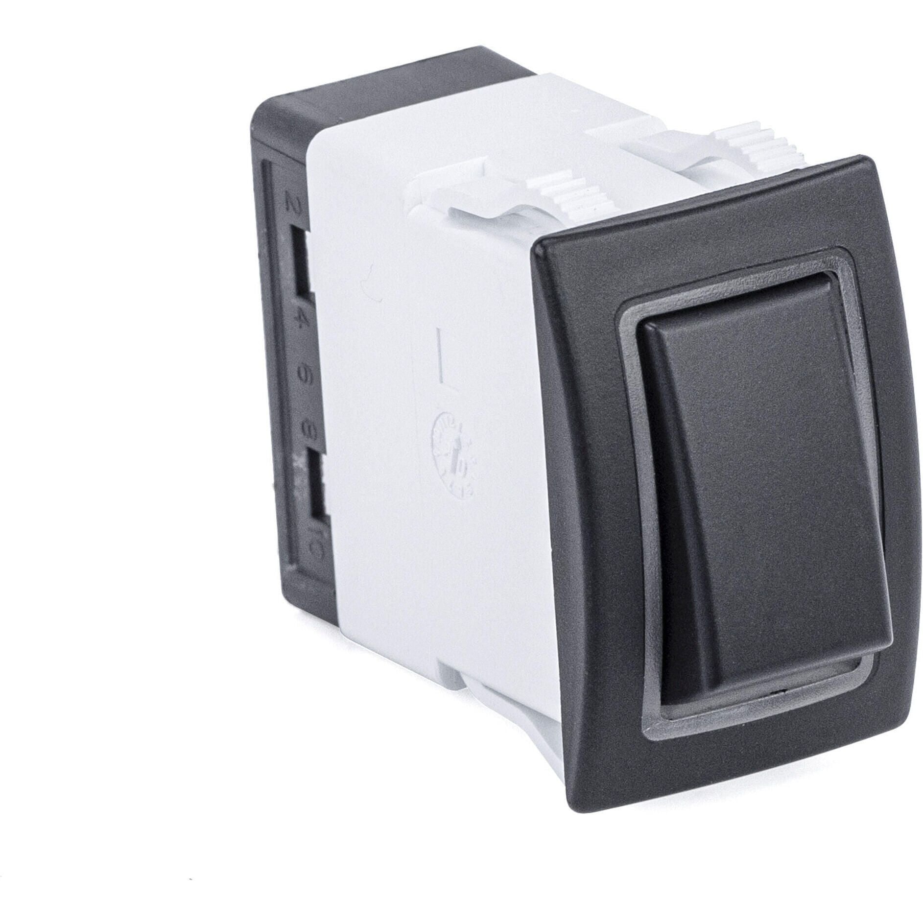 Sierra RK40680B Rocker Switch w/Halo LED Light, (ON) OFF (ON), DPDT, Blue