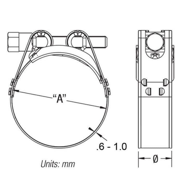 Scandvik 67003 Heavy Duty 316 Stainless Steel GBS Clamp
