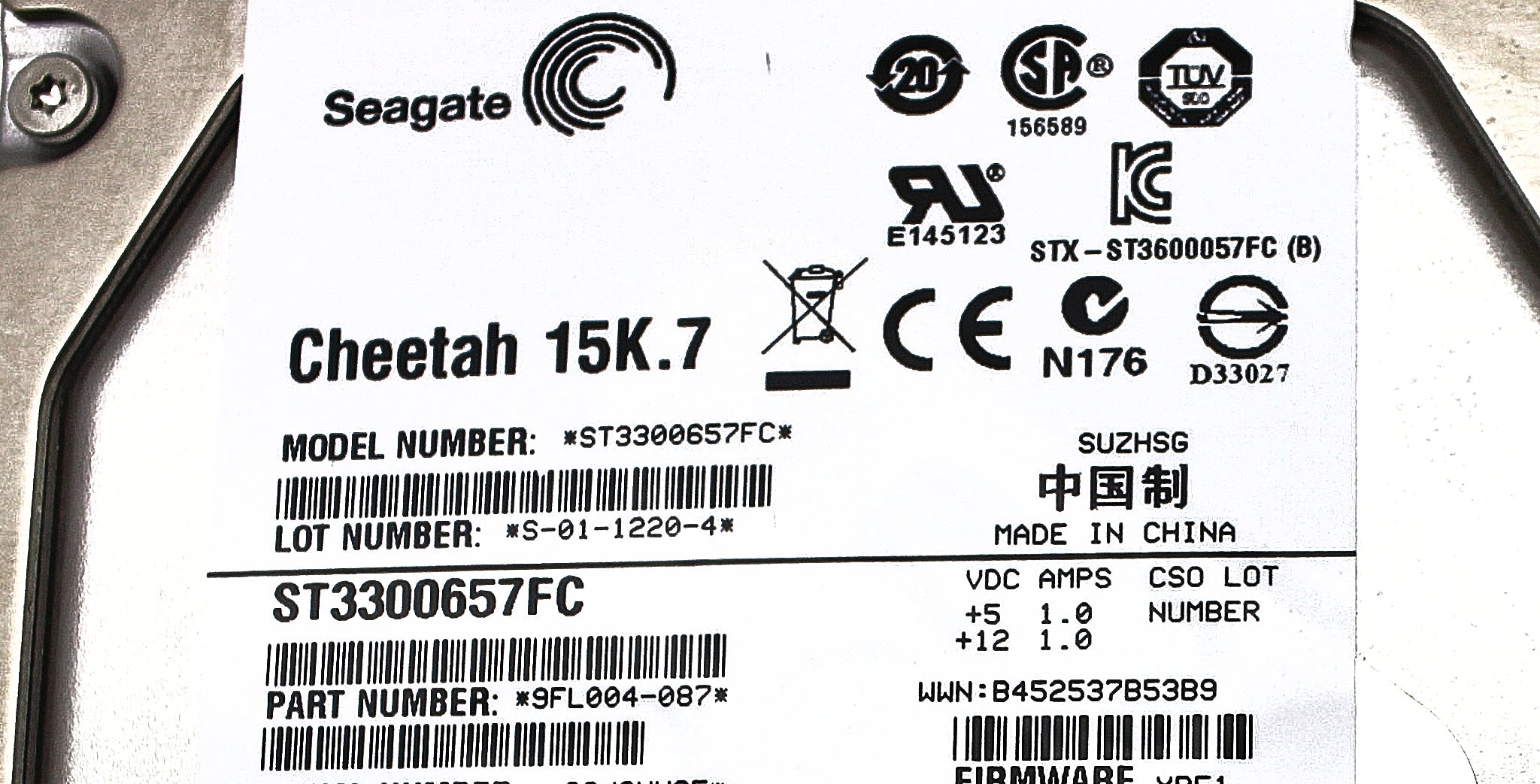 HP 649820-001 3Par 300GB 15K FC 4Gb/s 16MB 3.5in HDD