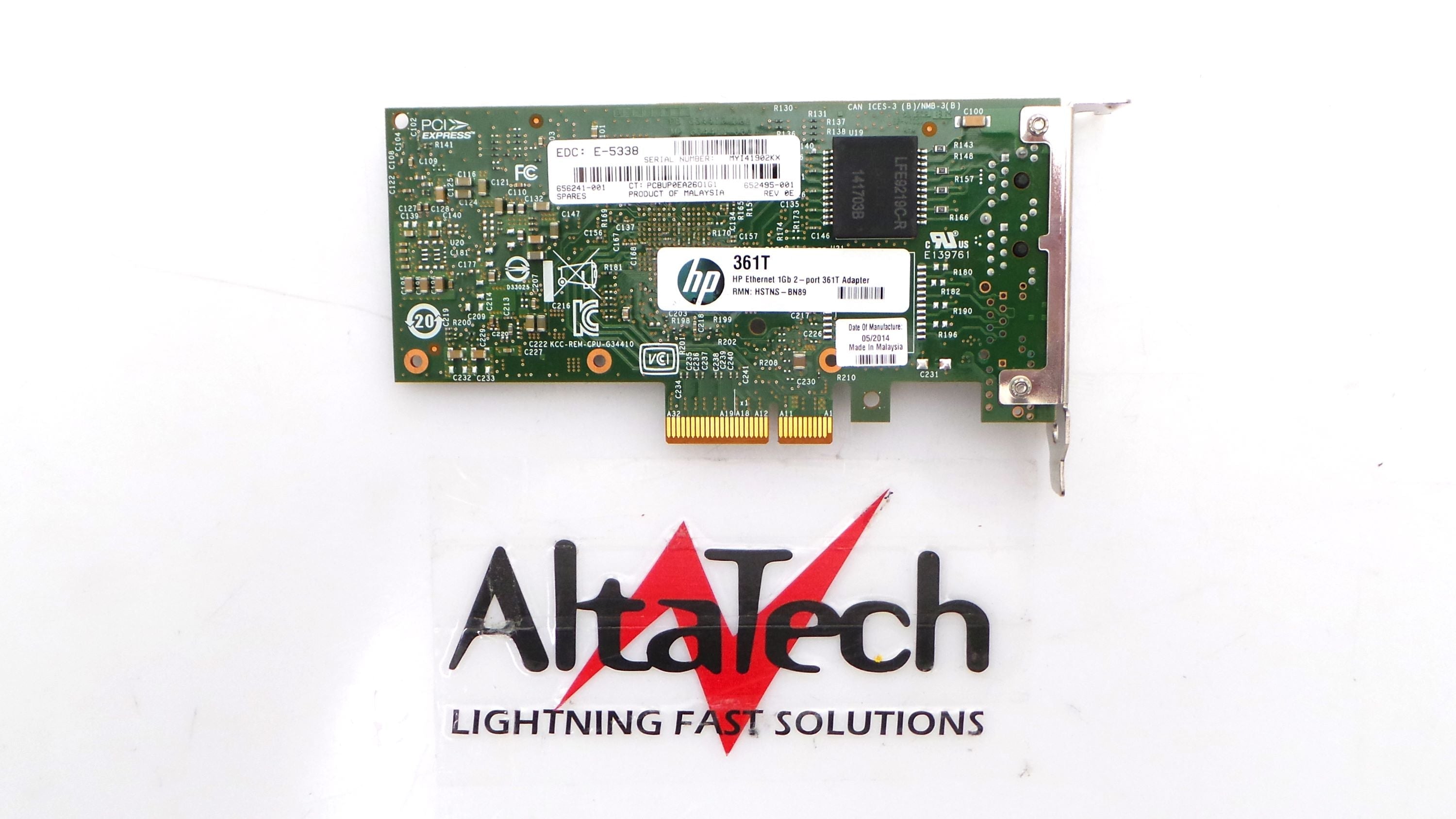 HP 656241-002 361T 2 Port 1GB Ethernet Adapter