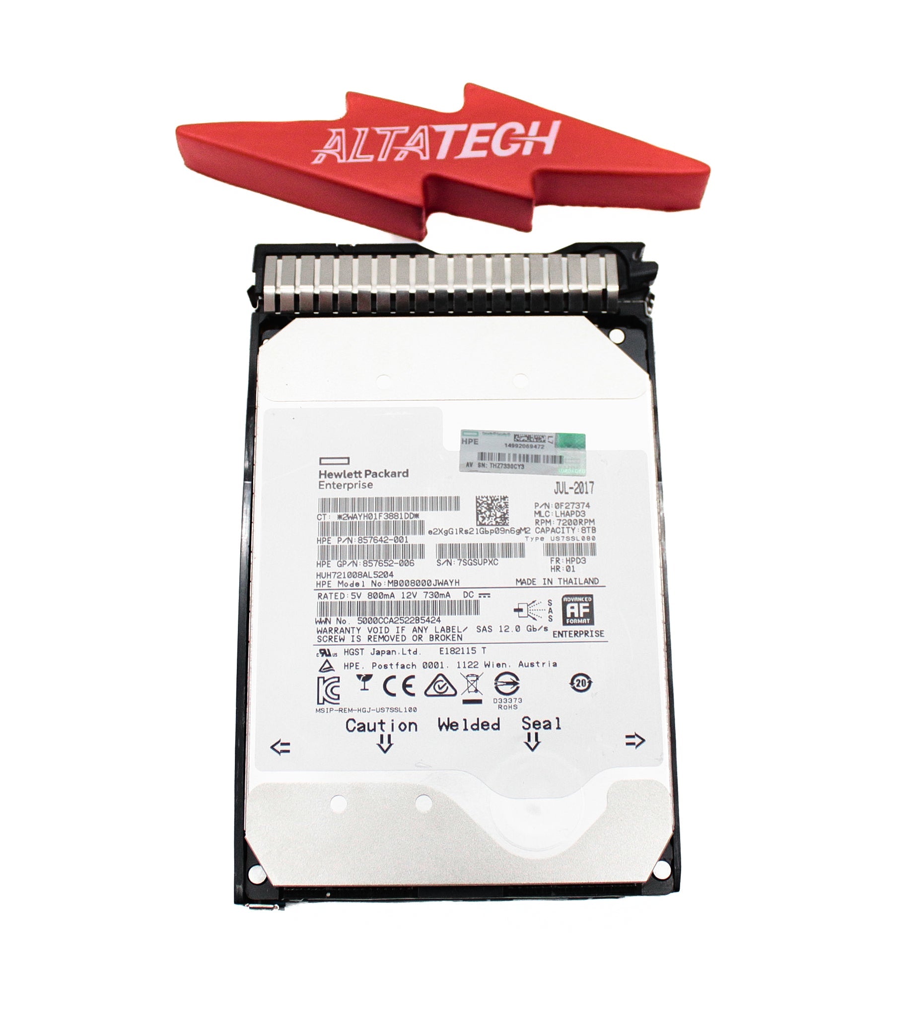 HP 861607-001 8TB 12G 7.2K LFF SAS SC 512E DS HDD
