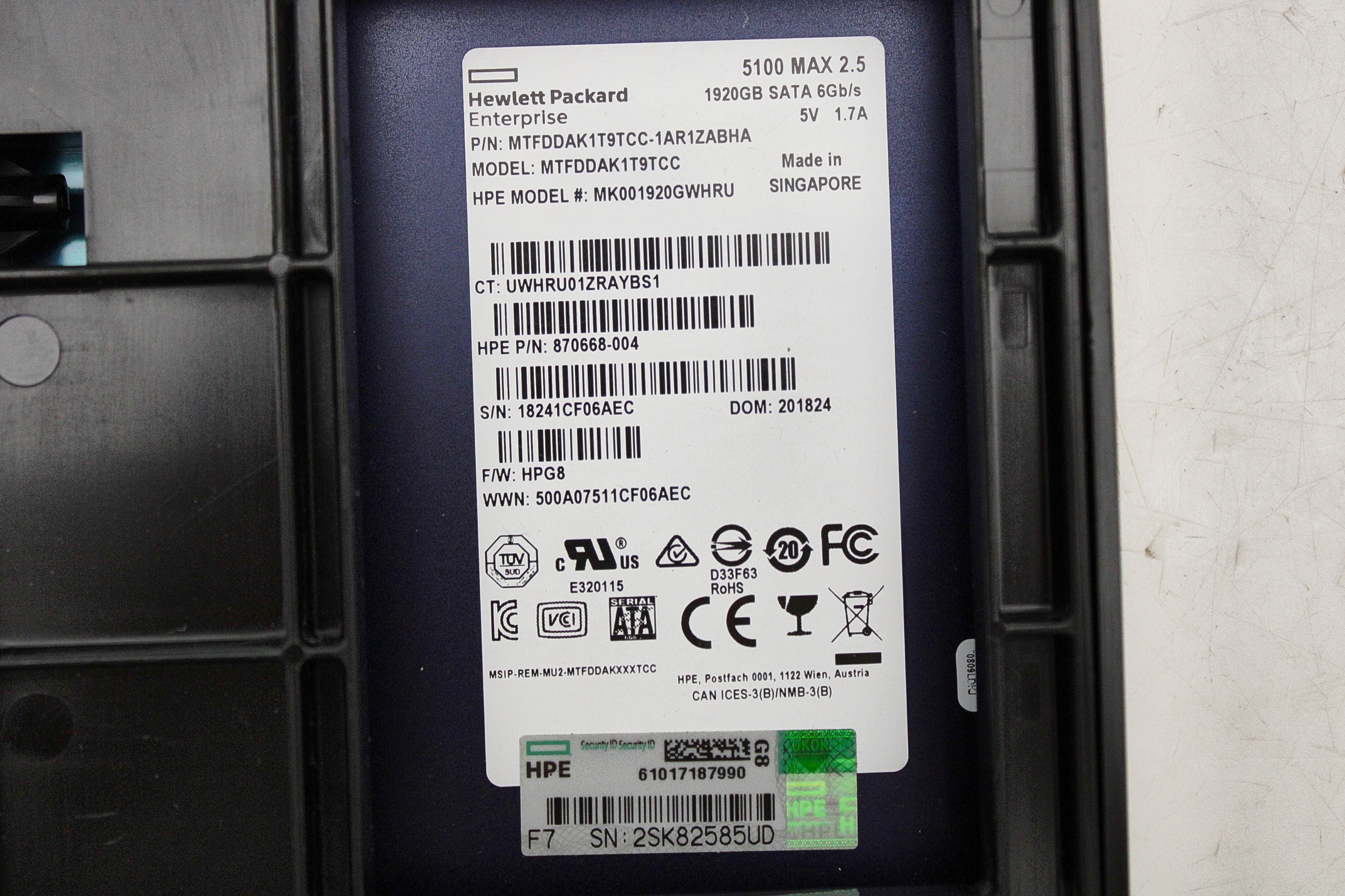 HP 875868-001 1.92TB SATA 6G Mixed Use LFF (3.5in) SCC DS SSD