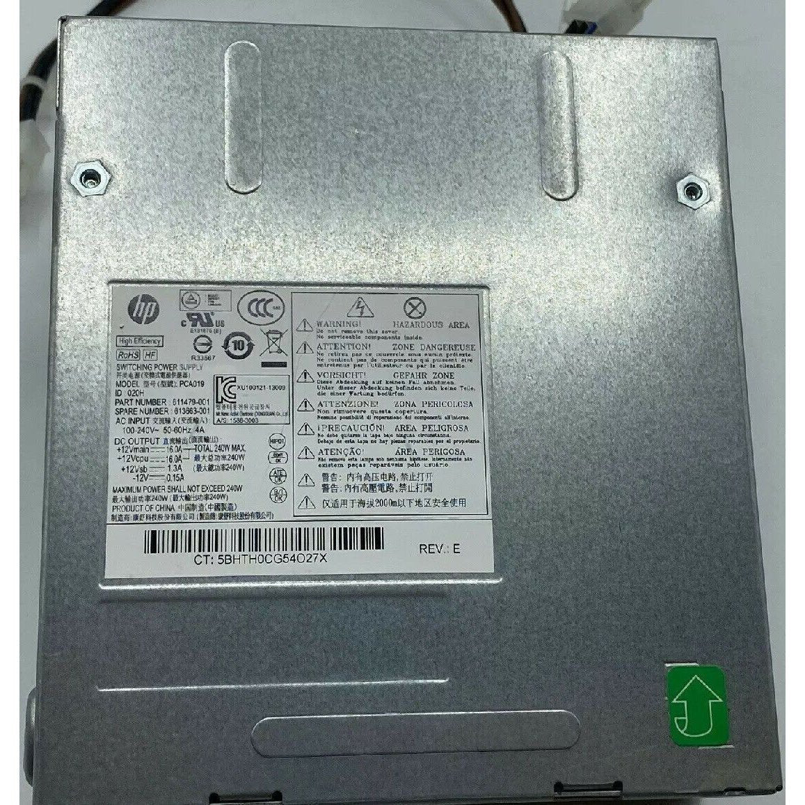HP Fuente HP Pro Z200 Z220 4000 4300 SFF 240W Power Supply 613663-001 611479-001 PCA019