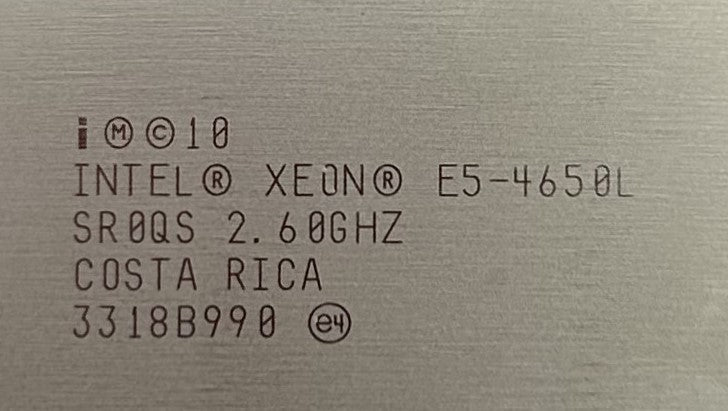 HP SR0QS 2.6GHZ/20MB/115W 8C E5-4650L